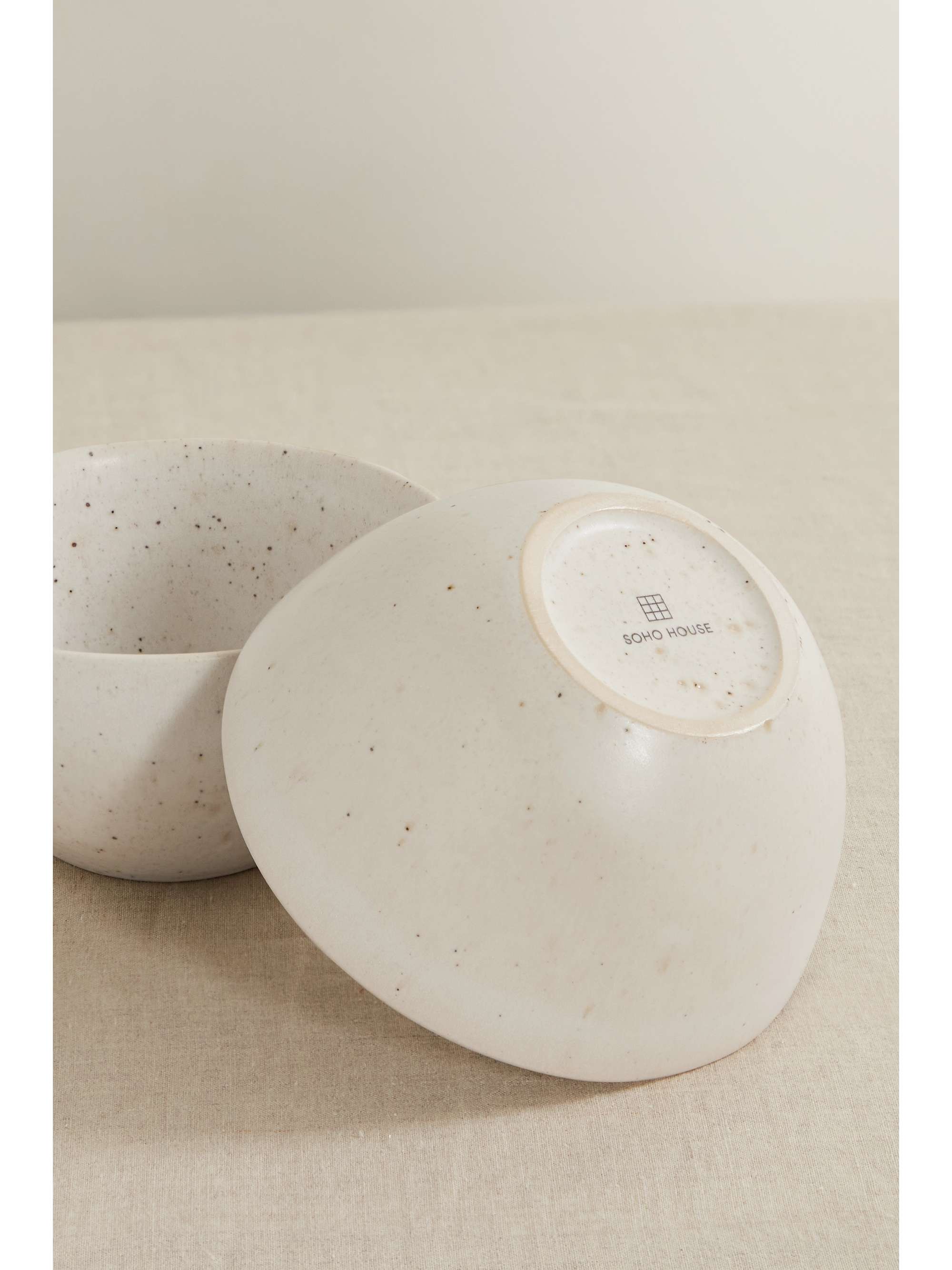 Offwhite Roc set of four glazed stoneware cereal bowls SOHO HOME