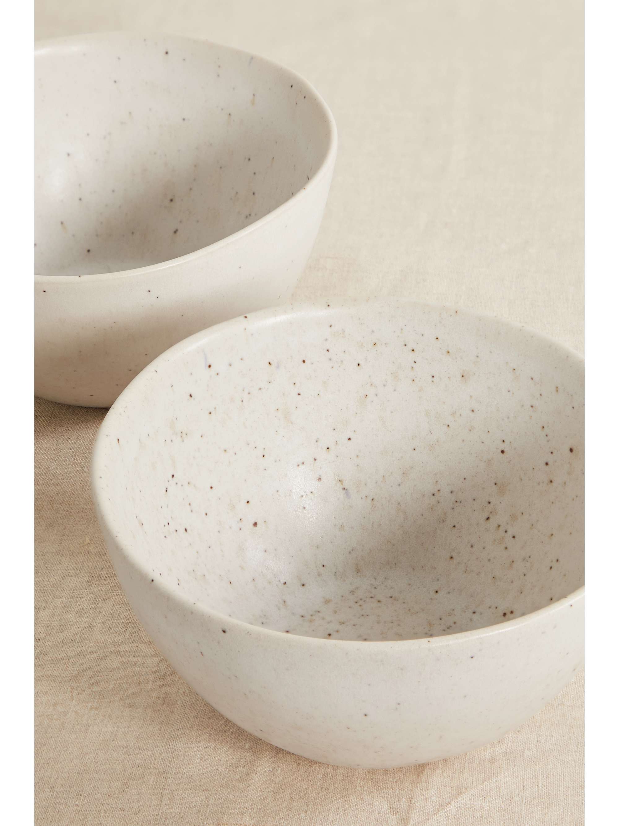 Offwhite Roc set of four glazed stoneware cereal bowls SOHO HOME