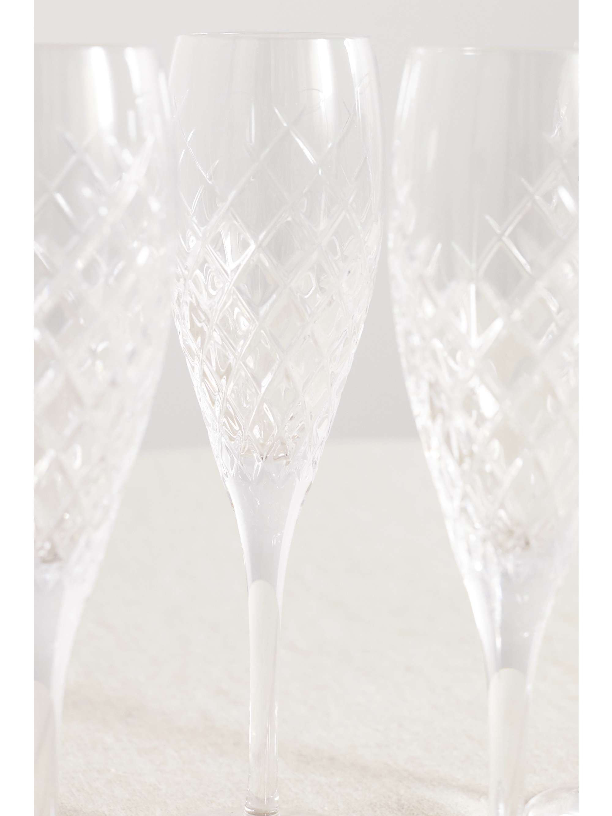 SOHO HOME Barwell set of four cut crystal champagne flutes NETAPORTER