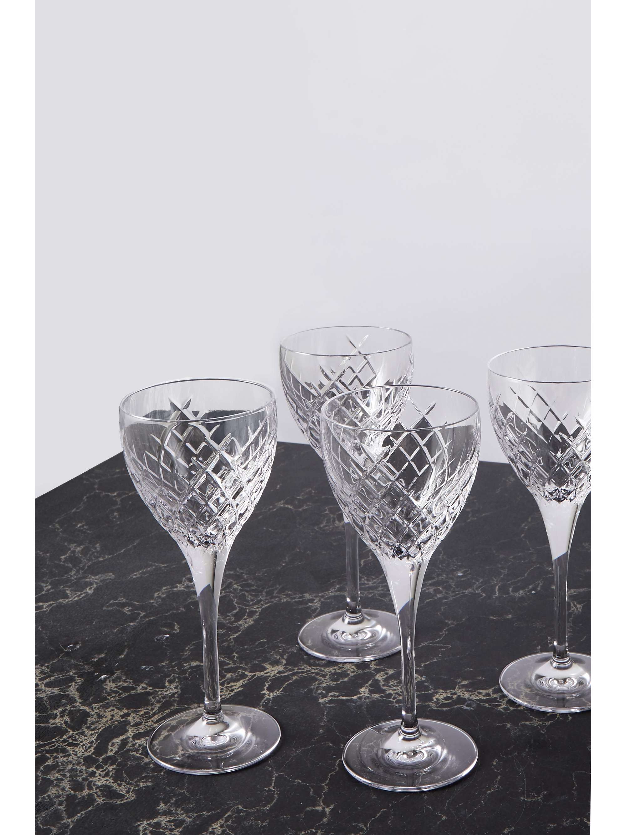 SOHO HOME Barwell set of four cut crystal white wine glasses