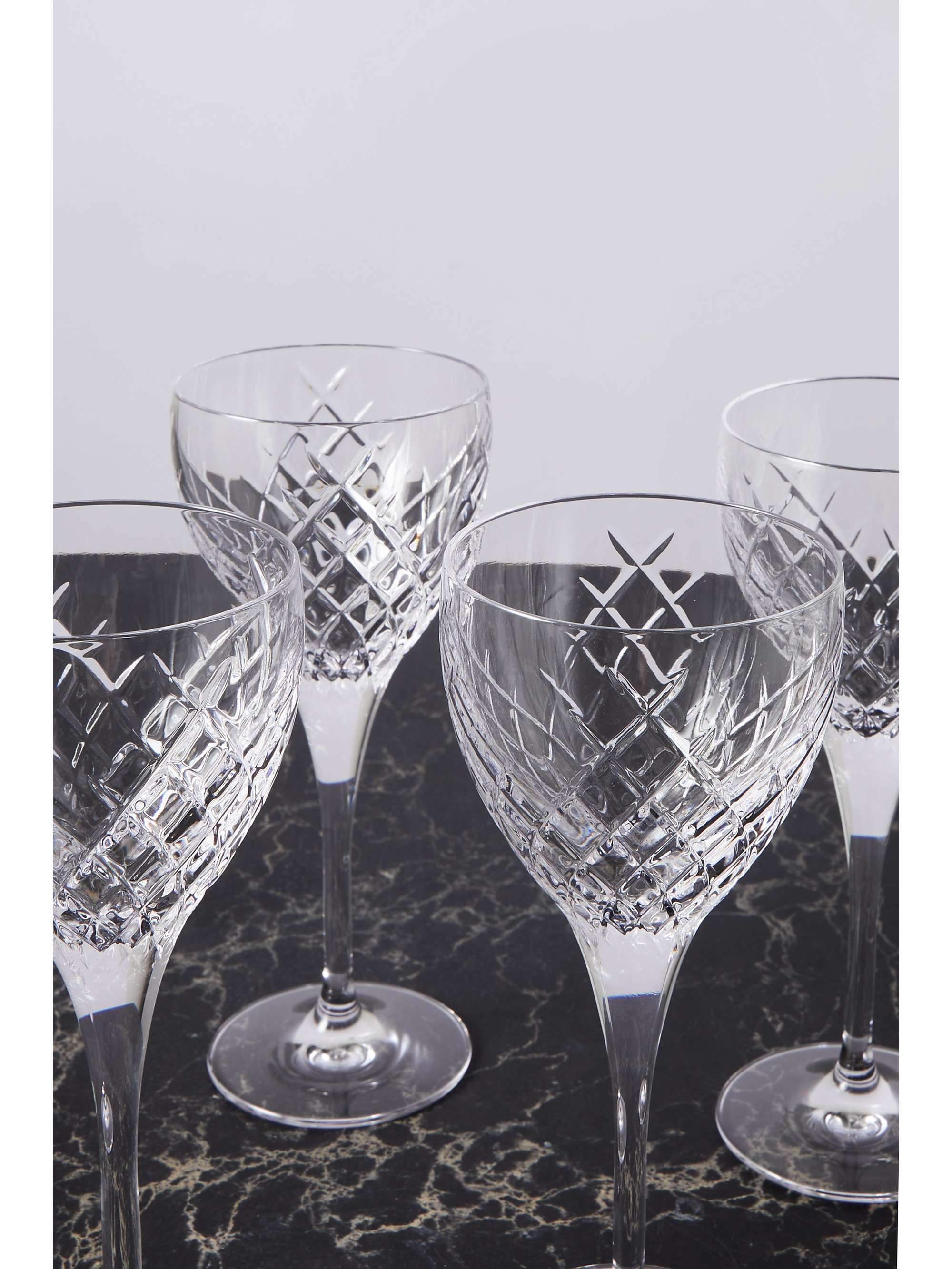 SOHO HOME Barwell set of four cut crystal white wine glasses