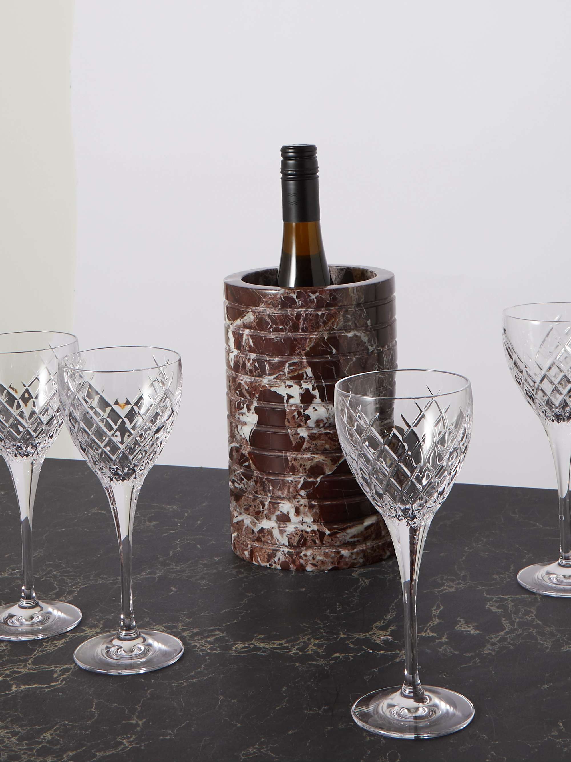 SOHO HOME Barwell set of four cut crystal white wine glasses