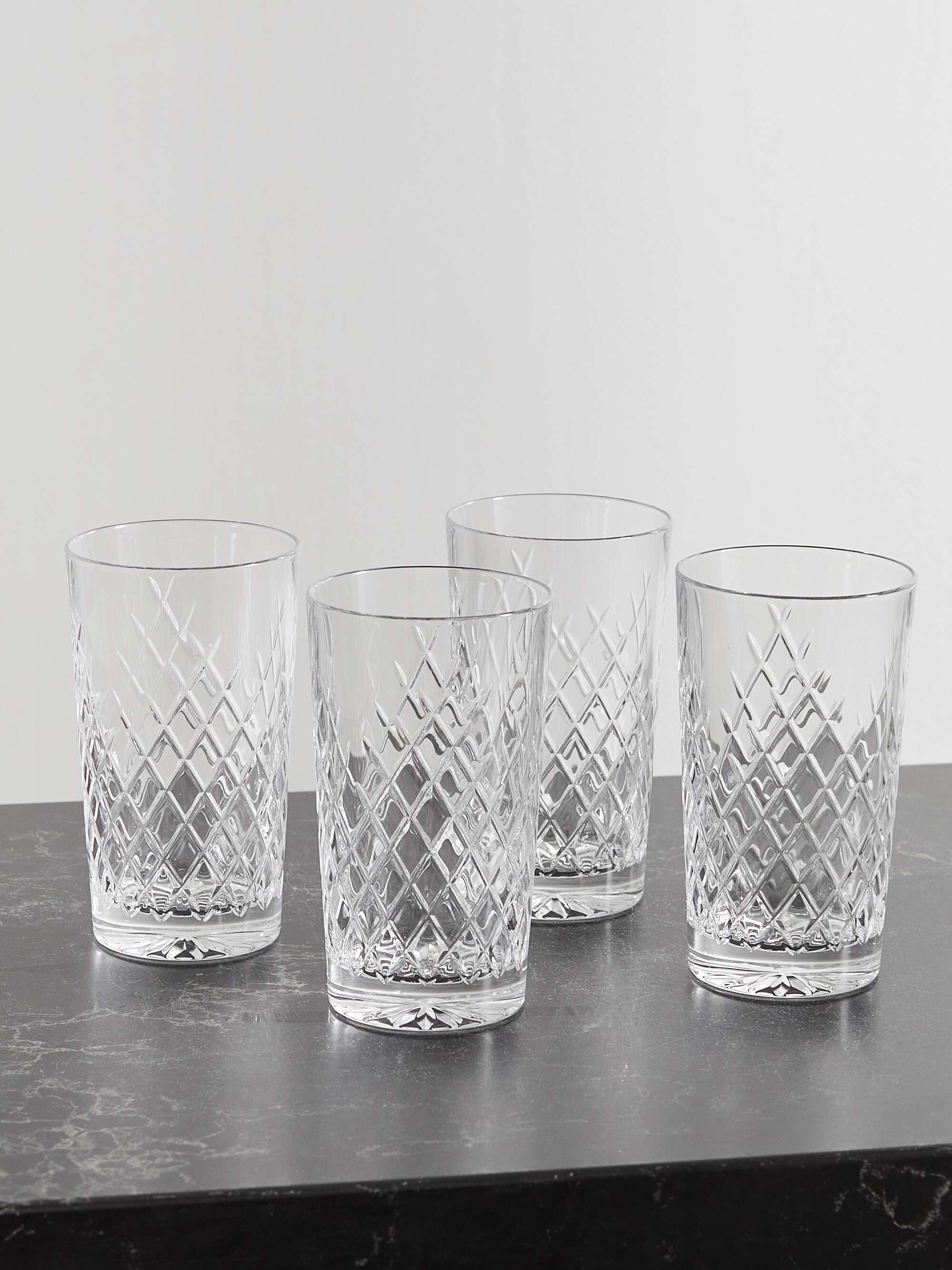 SOHO HOME Barwell set of four cut crystal highball glasses NETAPORTER