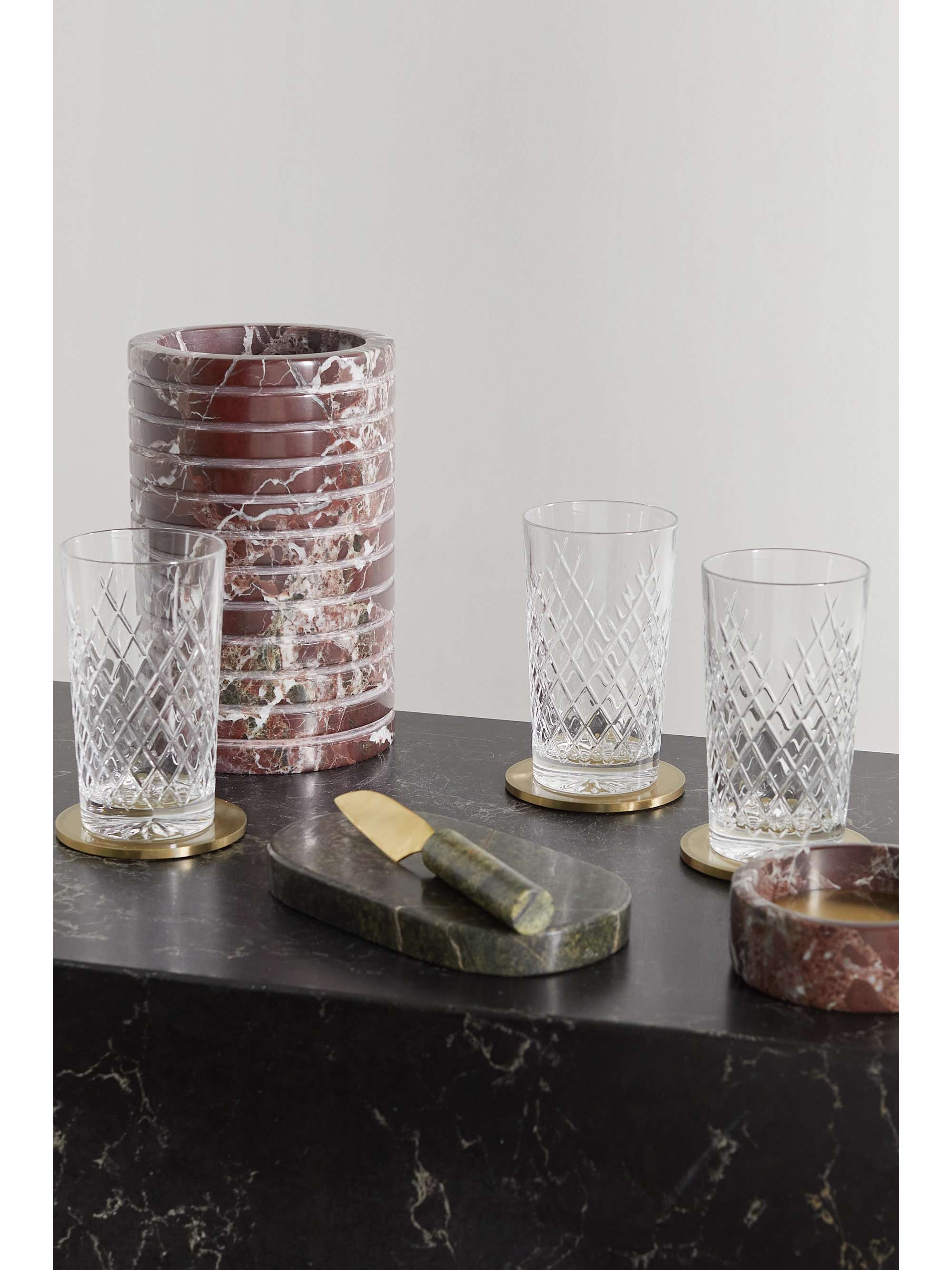 SOHO HOME Barwell set of four cut crystal highball glasses