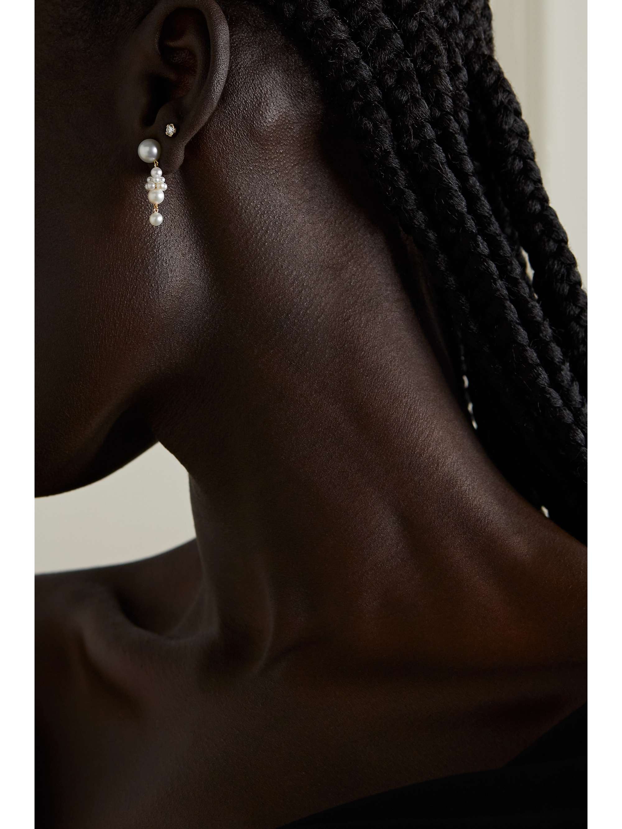 SOPHIE BILLE BRAHE Petite Tulip 14-karat gold pearl earrings