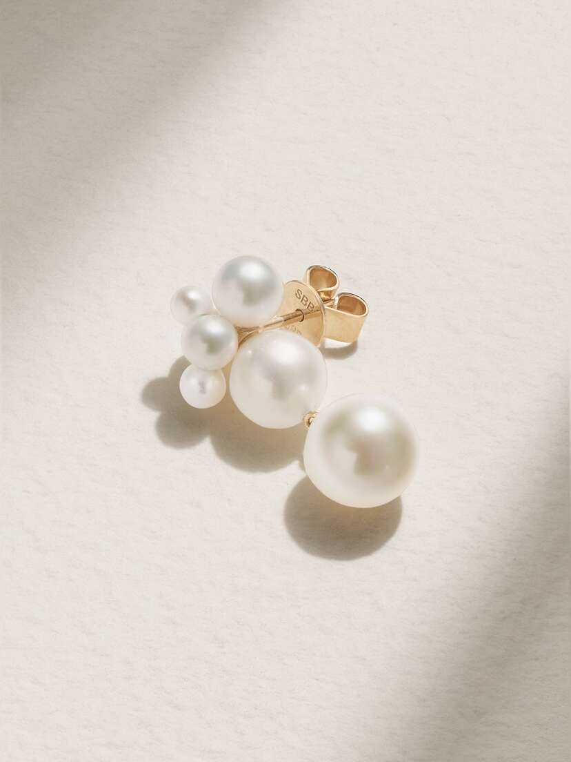 Sophie Bille Brahe Bisou 14-karat Gold Pearl Earring