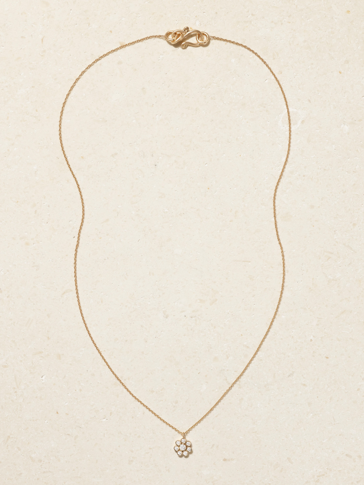 Shop Sophie Bille Brahe Bellis Simple 18-karat Gold Diamond Necklace