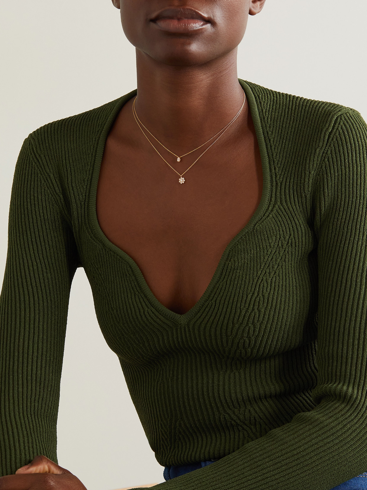 Shop Sophie Bille Brahe Bellis Simple 18-karat Gold Diamond Necklace