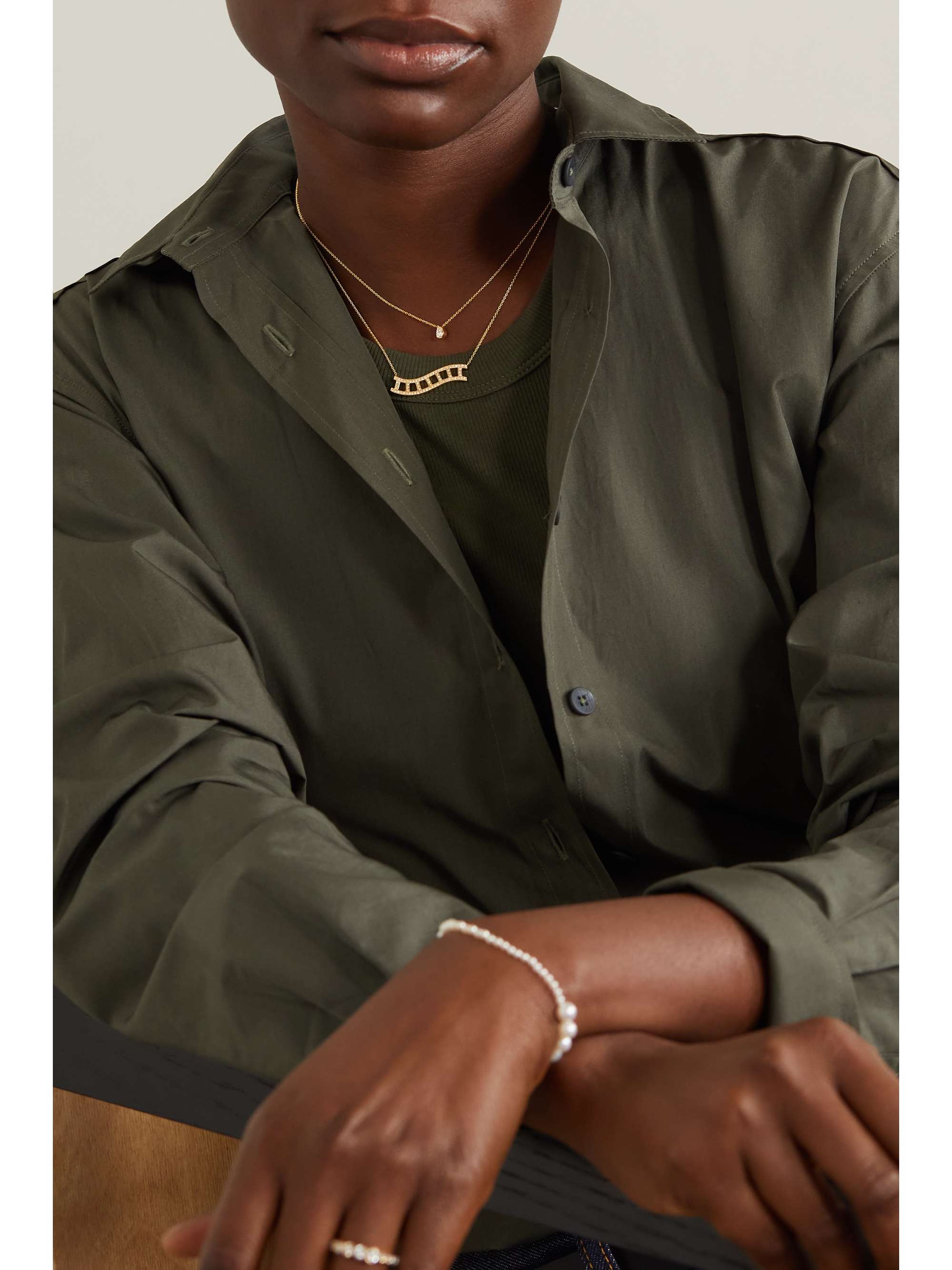 SOPHIE BILLE BRAHE Échelle Ocean 18-karat gold diamond necklace