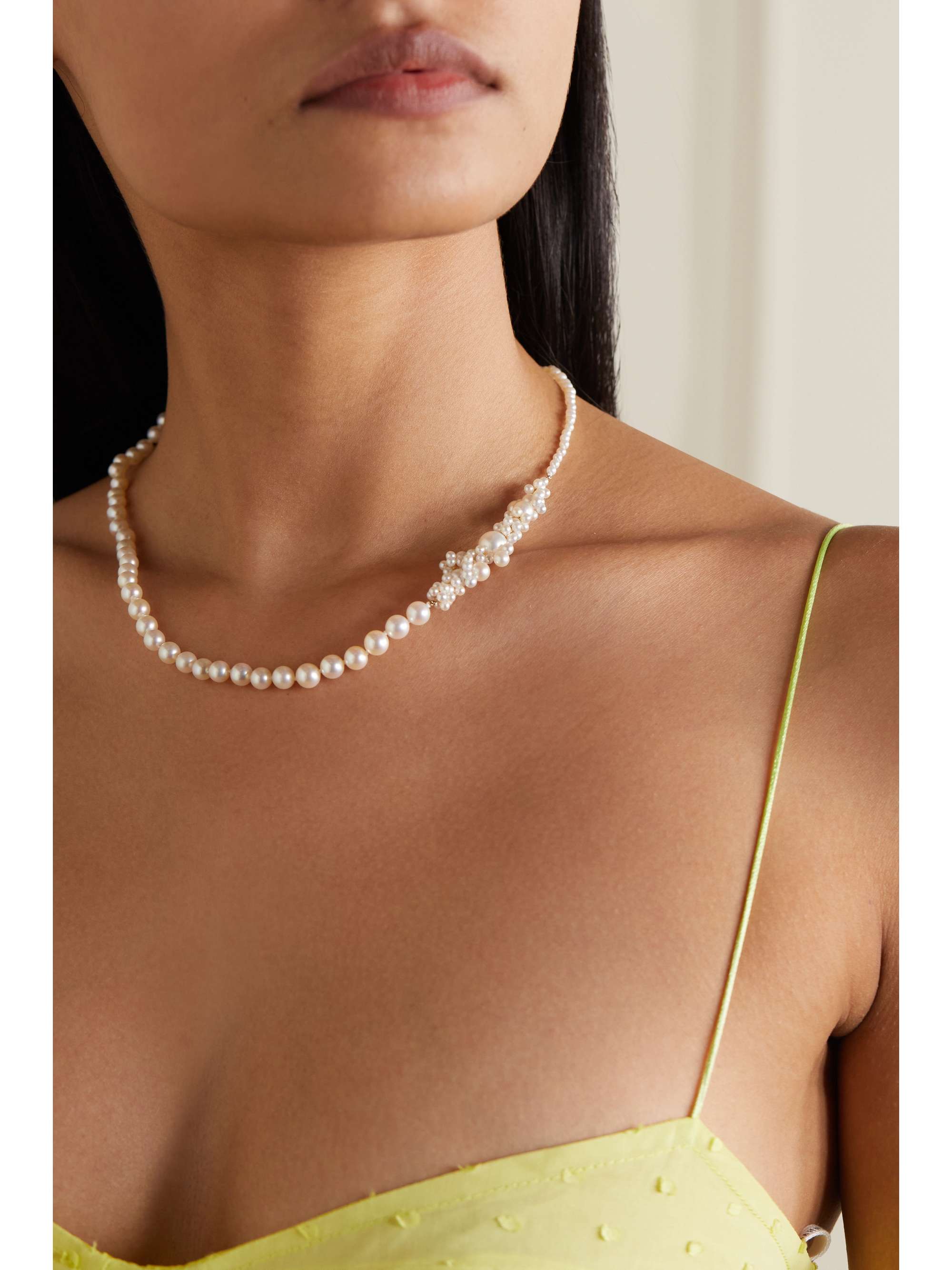 SOPHIE BILLE BRAHE Peggy Fontaine Collier 14-karat gold pearl necklace