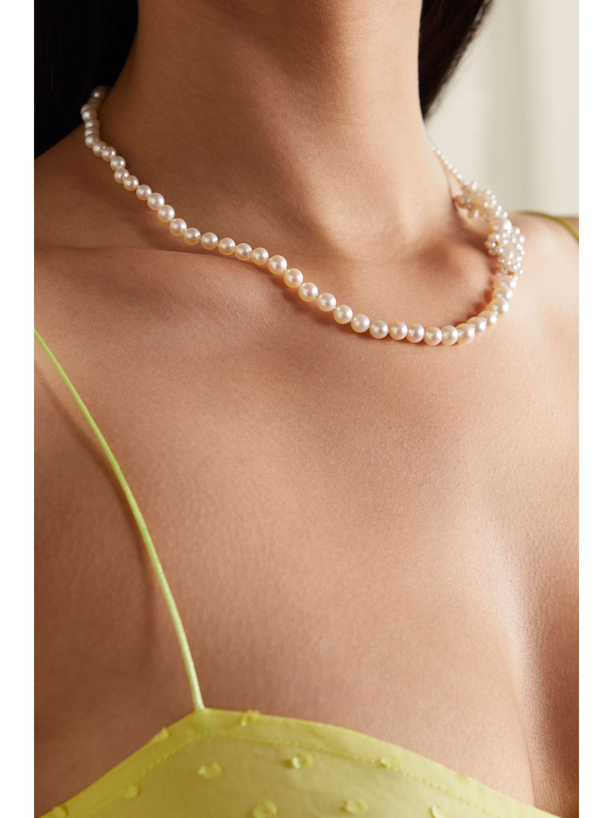 SOPHIE BILLE BRAHE Peggy Fontaine Collier 14-karat gold pearl necklace