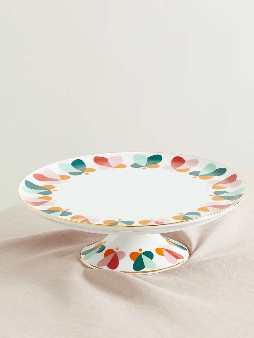 La DoubleJ Gold-plated Porcelain Cake Stand