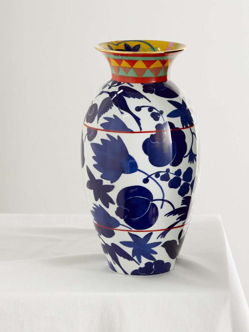 La DoubleJ Amphora Gold-plated Porcelain Vase