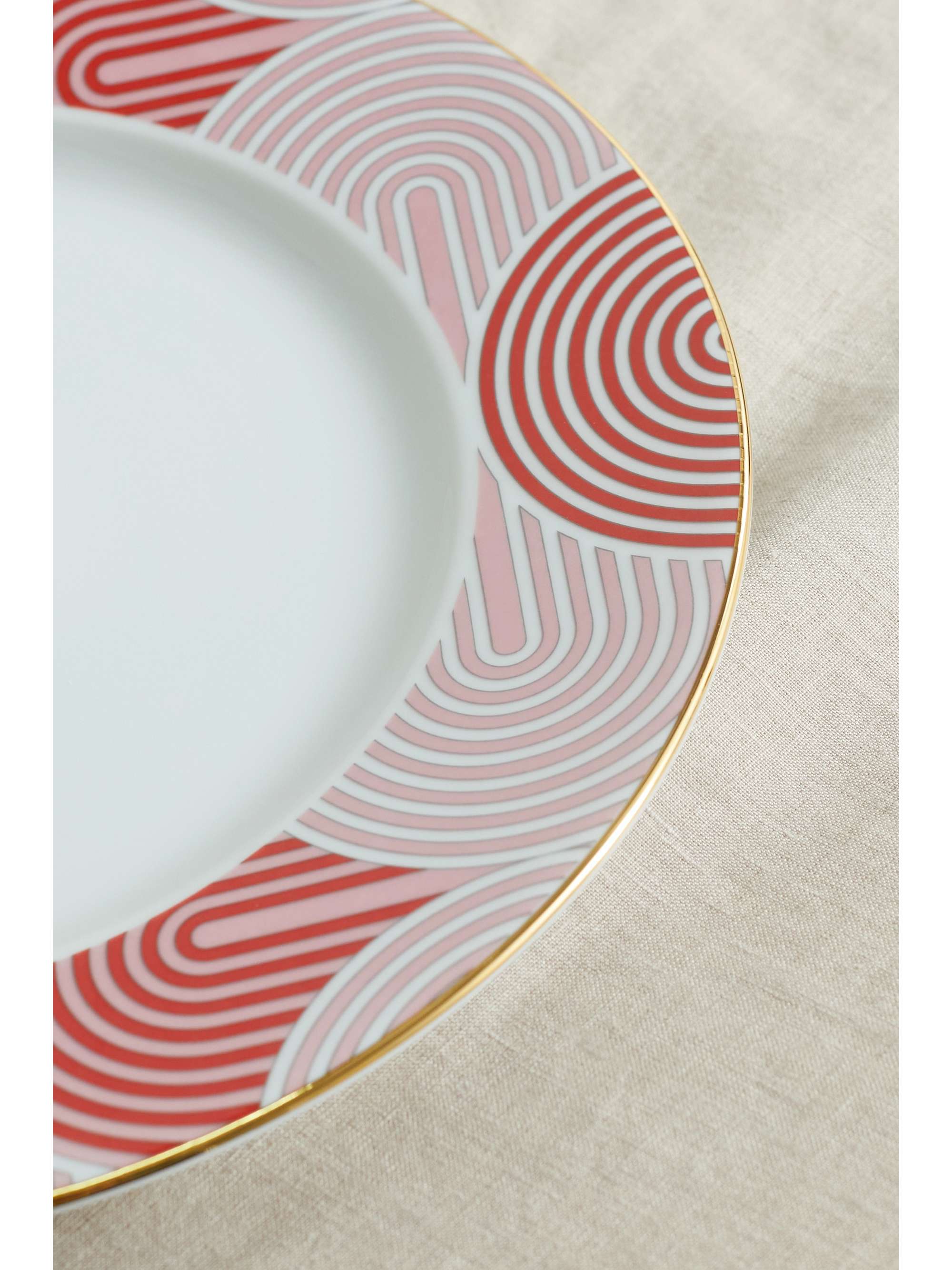 LA DOUBLEJ 31cm gold-plated porcelain charger plate