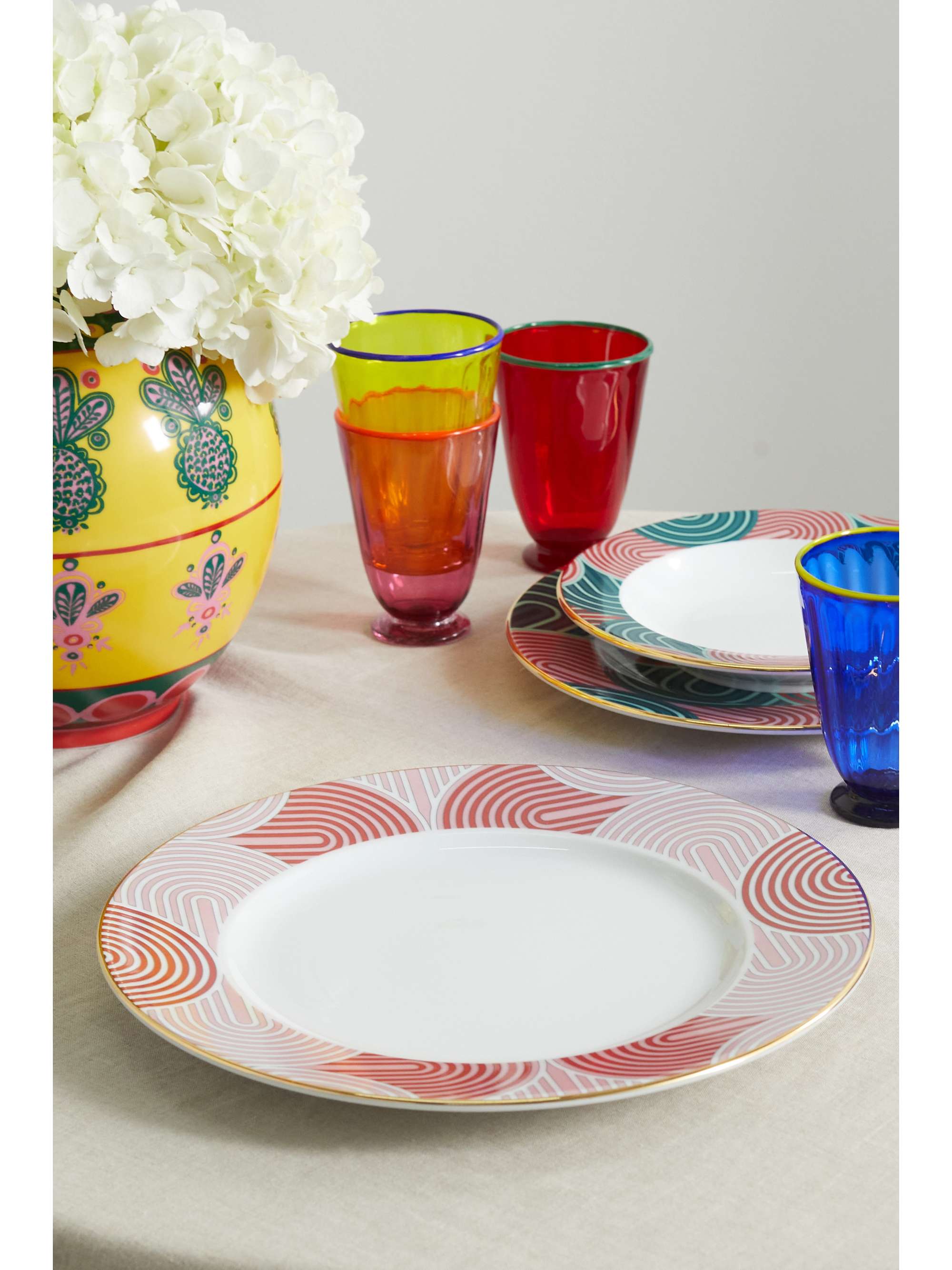 LA DOUBLEJ 31cm gold-plated porcelain charger plate
