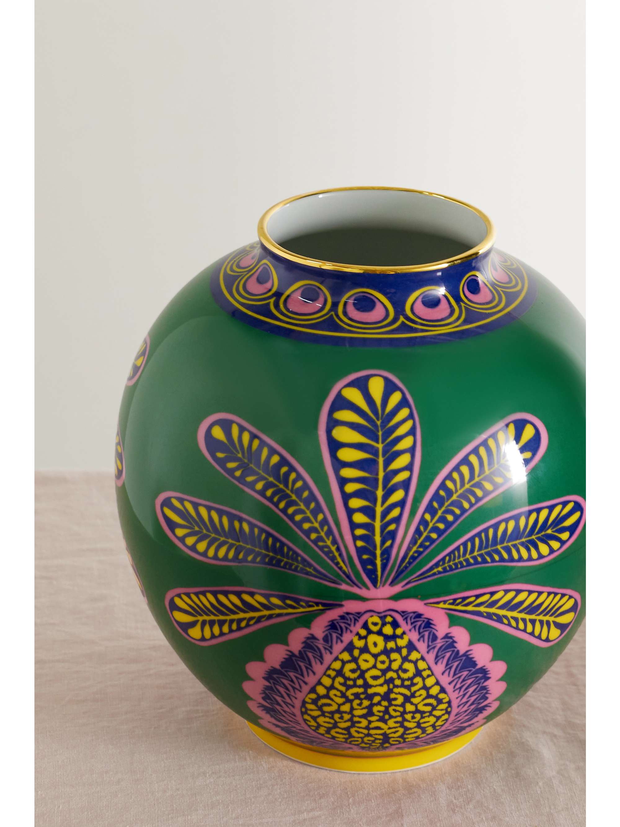 LA DOUBLEJ Bubble gold-plated porcelain vase