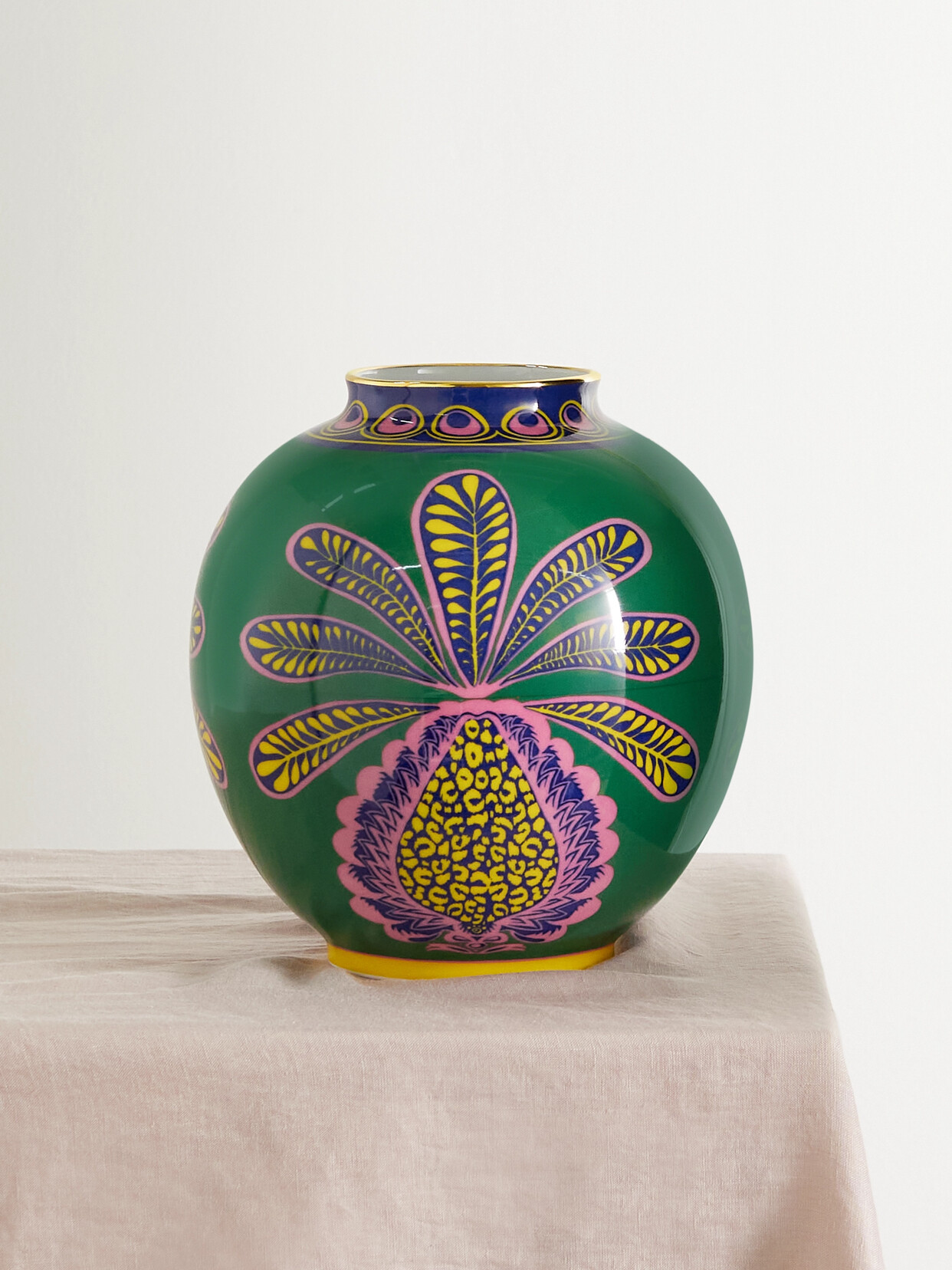 La Doublej X Ancap Medium Bubble Vase - Big Pineapple Verde In Green