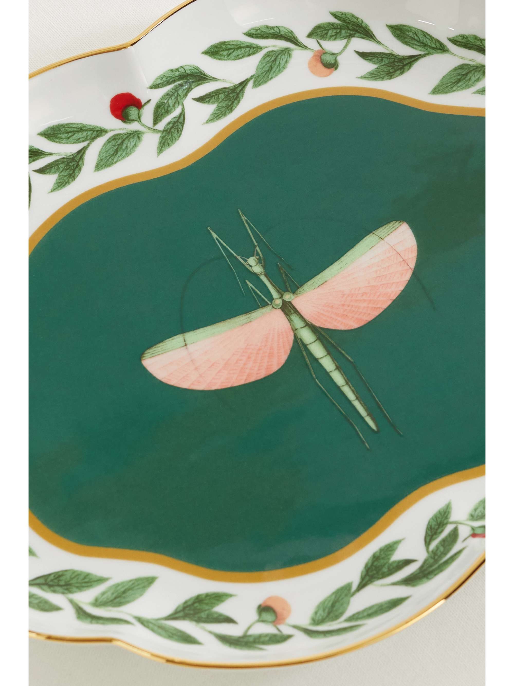 LA DOUBLEJ Tea For Two gold-plated porcelain tray