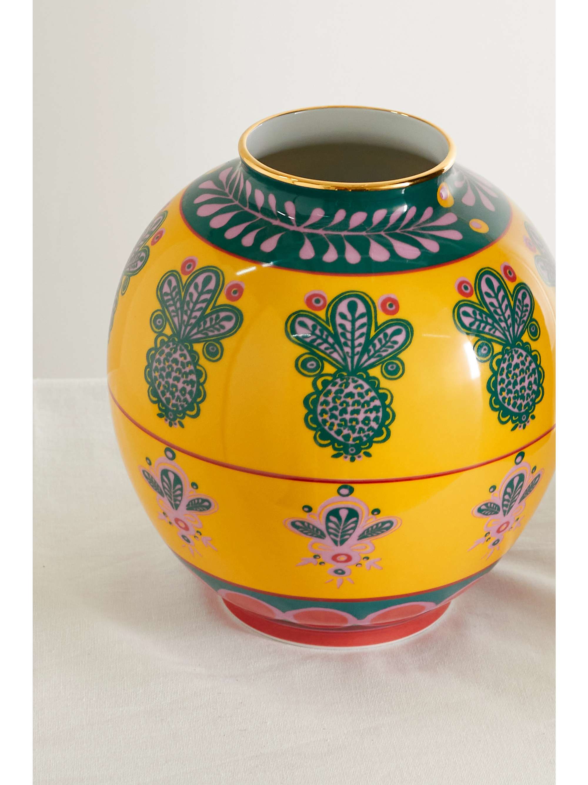 LA DOUBLEJ Bubble gold-plated porcelain vase