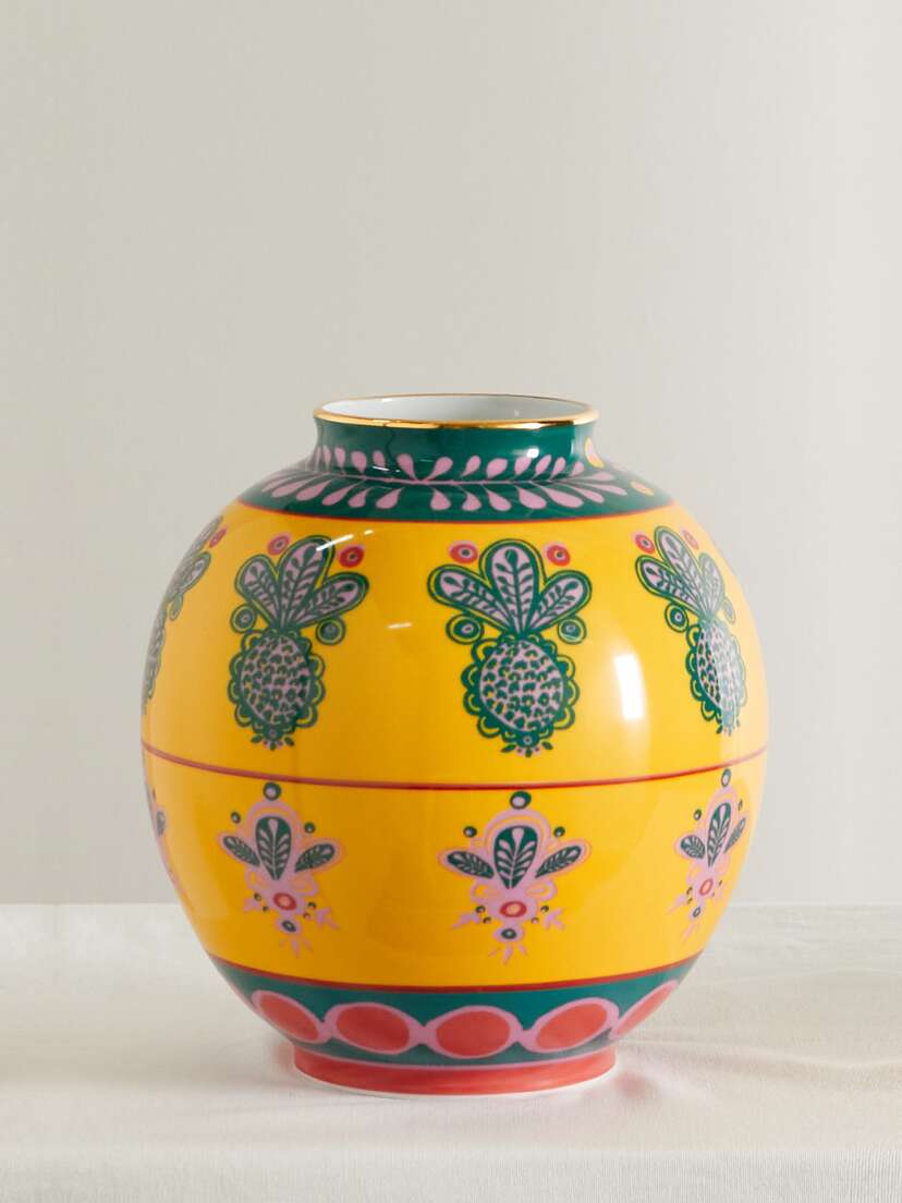 La DoubleJ Bubble Gold-plated Porcelain Vase