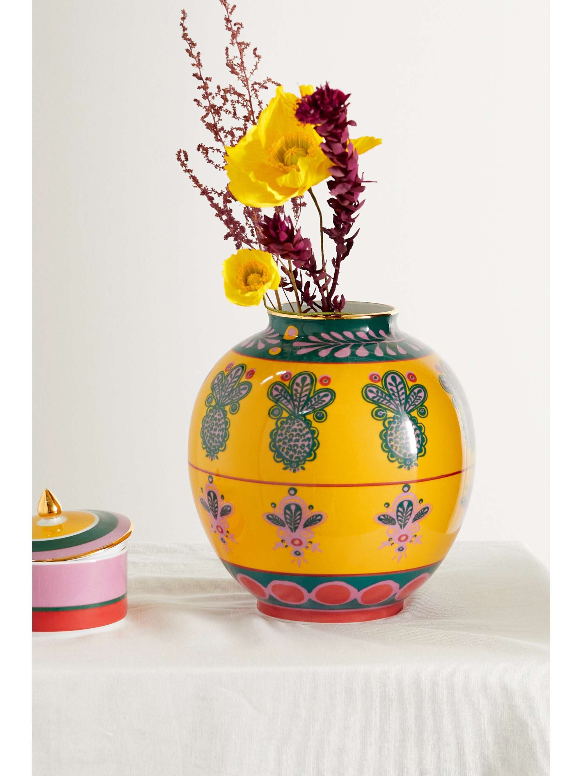 LA DOUBLEJ Bubble gold-plated porcelain vase