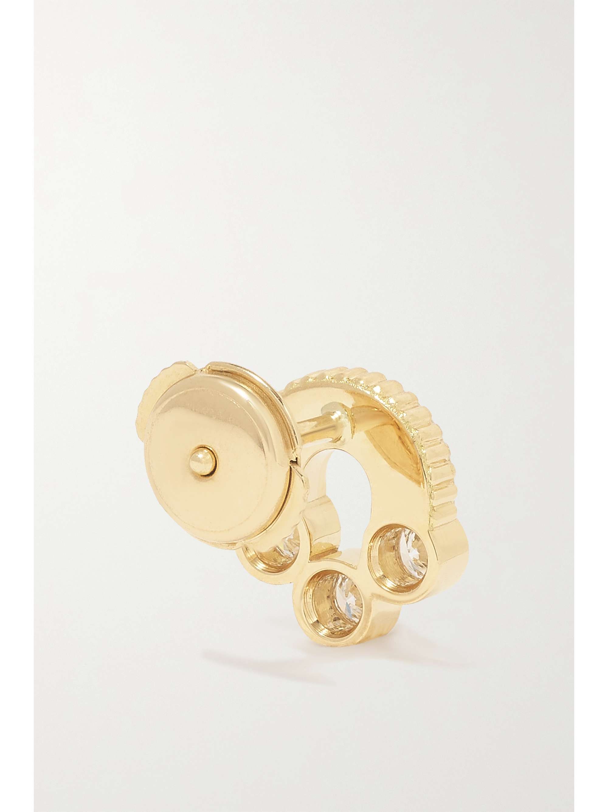 VILTIER Magnetic Stud 18-karat gold, lapis lazuli and diamond earrings