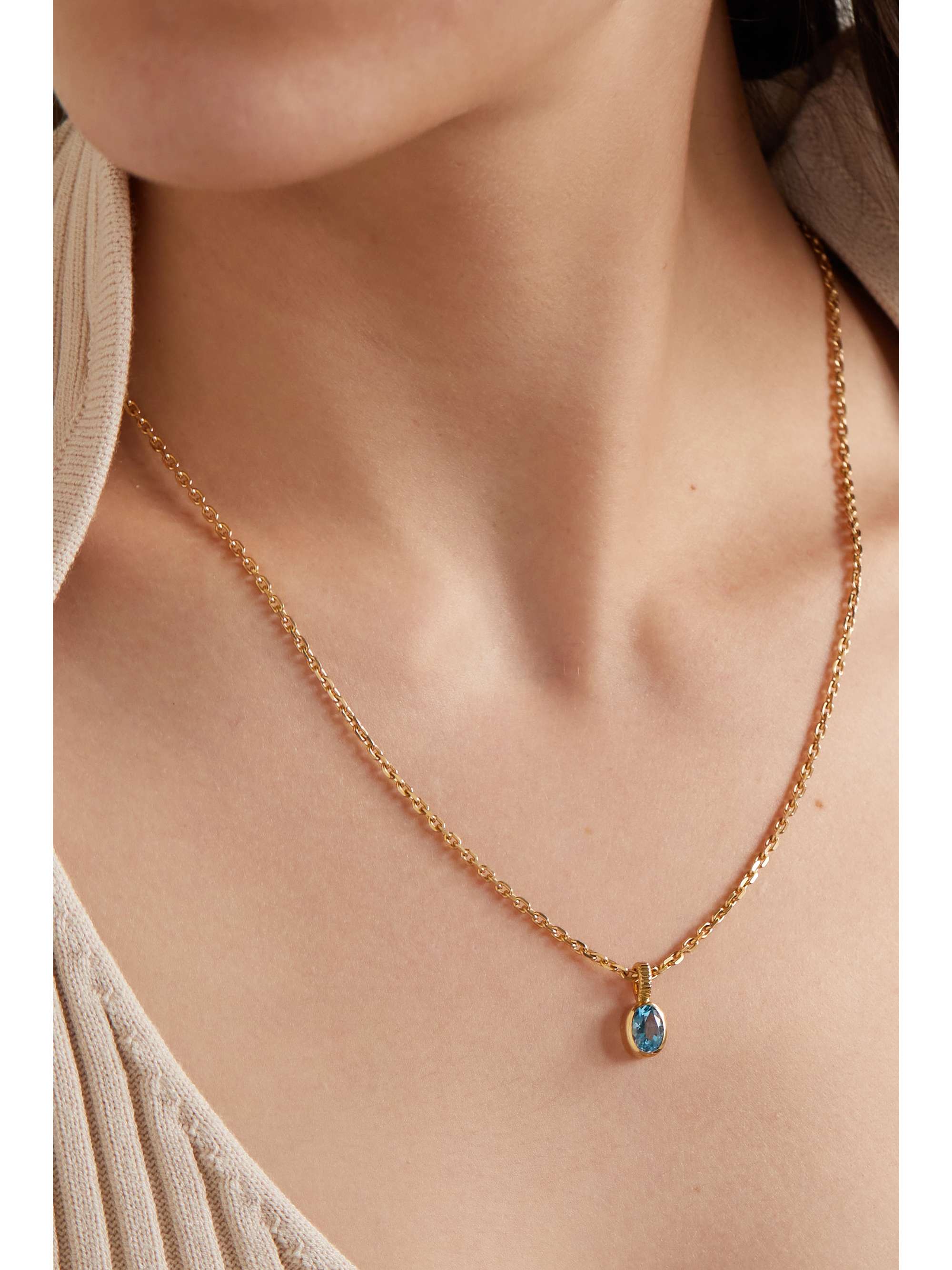 VILTIER Magnetic Twist 18-karat recycled gold multi-stone necklace