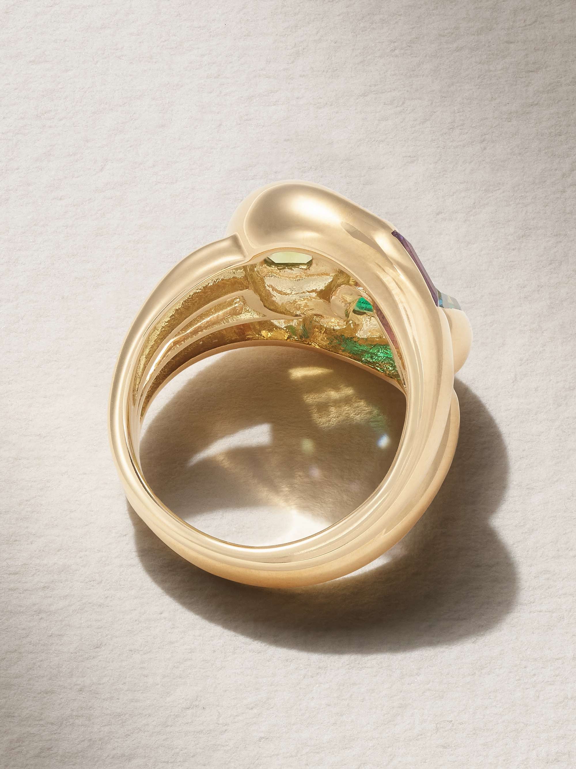BRENT NEALE Textured Knot 18-karat gold sapphire ring