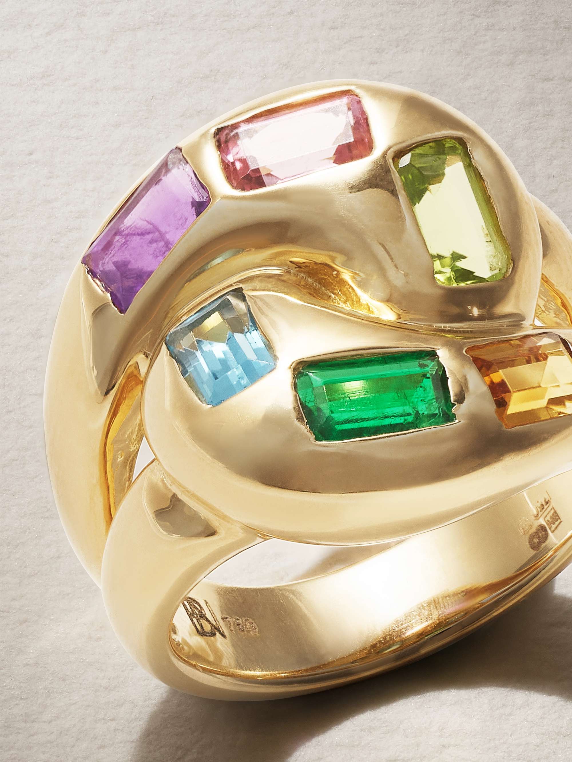 BRENT NEALE Textured Knot 18-karat gold sapphire ring