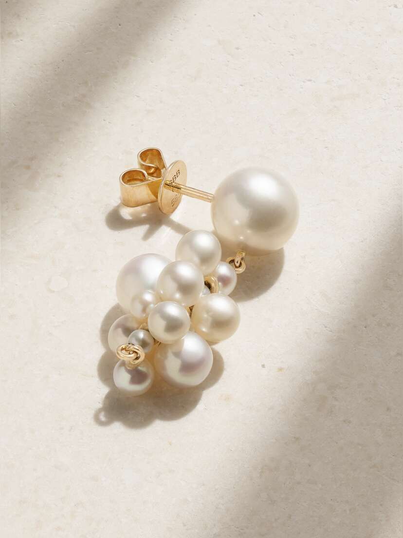 Sophie Bille Brahe Botticelli 14-karat Gold Pearl Earring