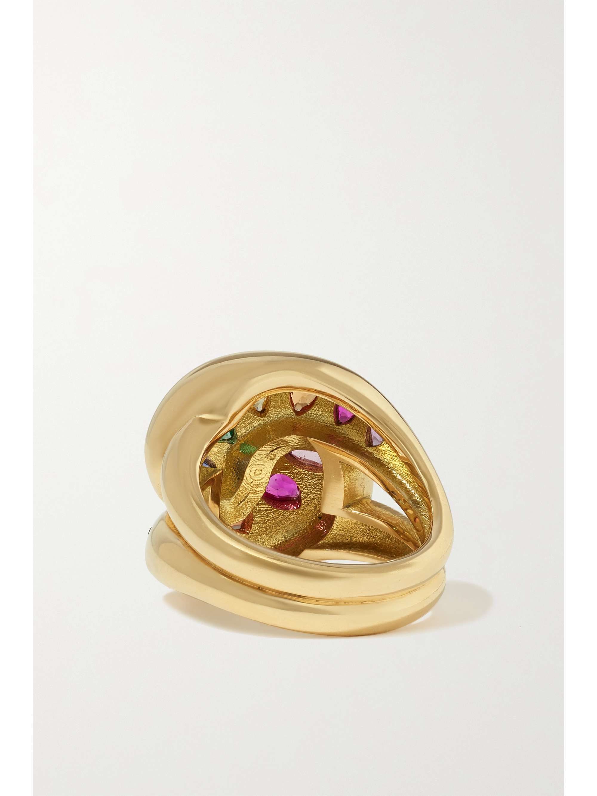BRENT NEALE Knot 18-karat gold, sapphire and emerald ring