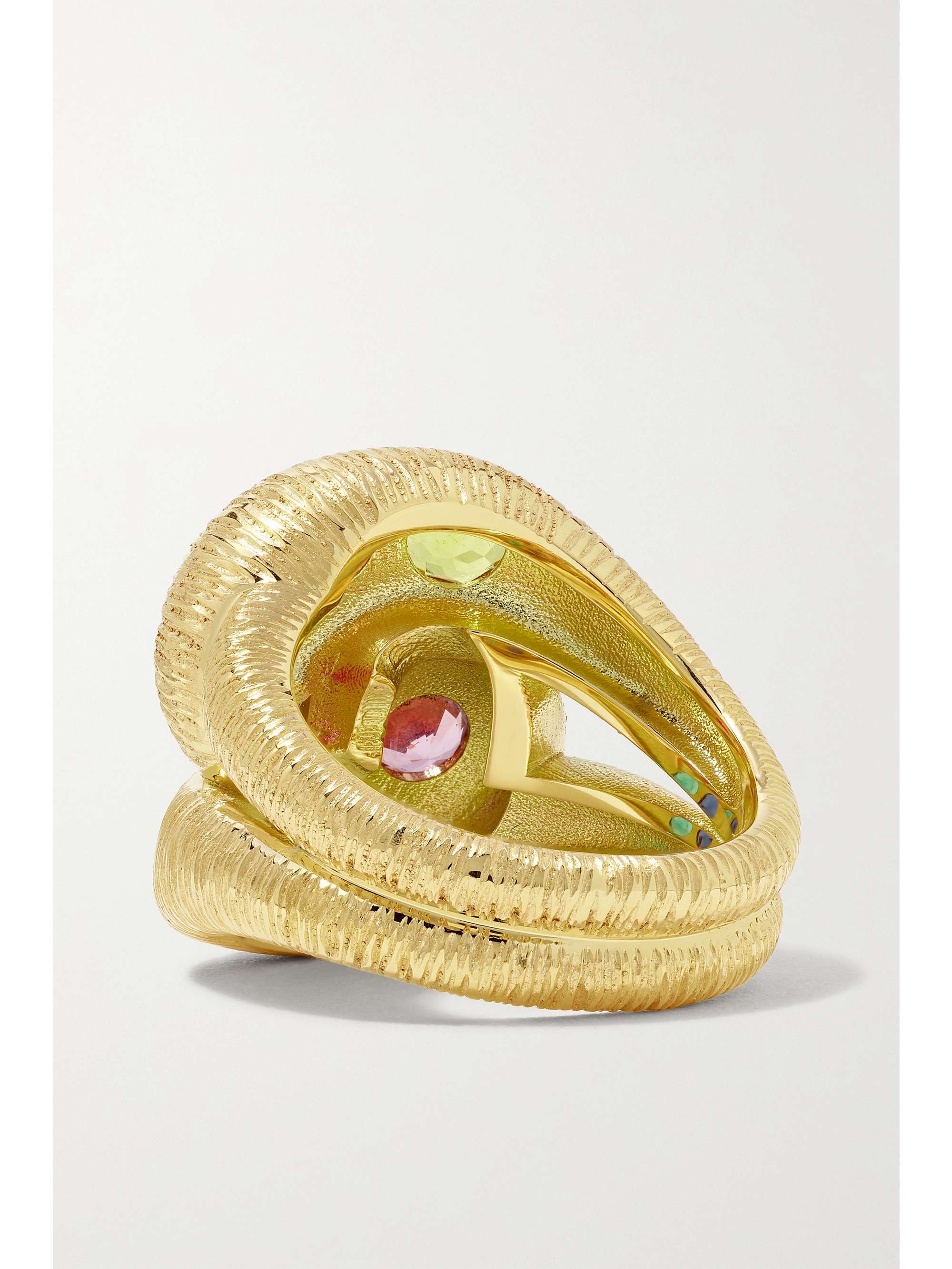 BRENT NEALE Textured Knot 18-karat gold sapphire ring