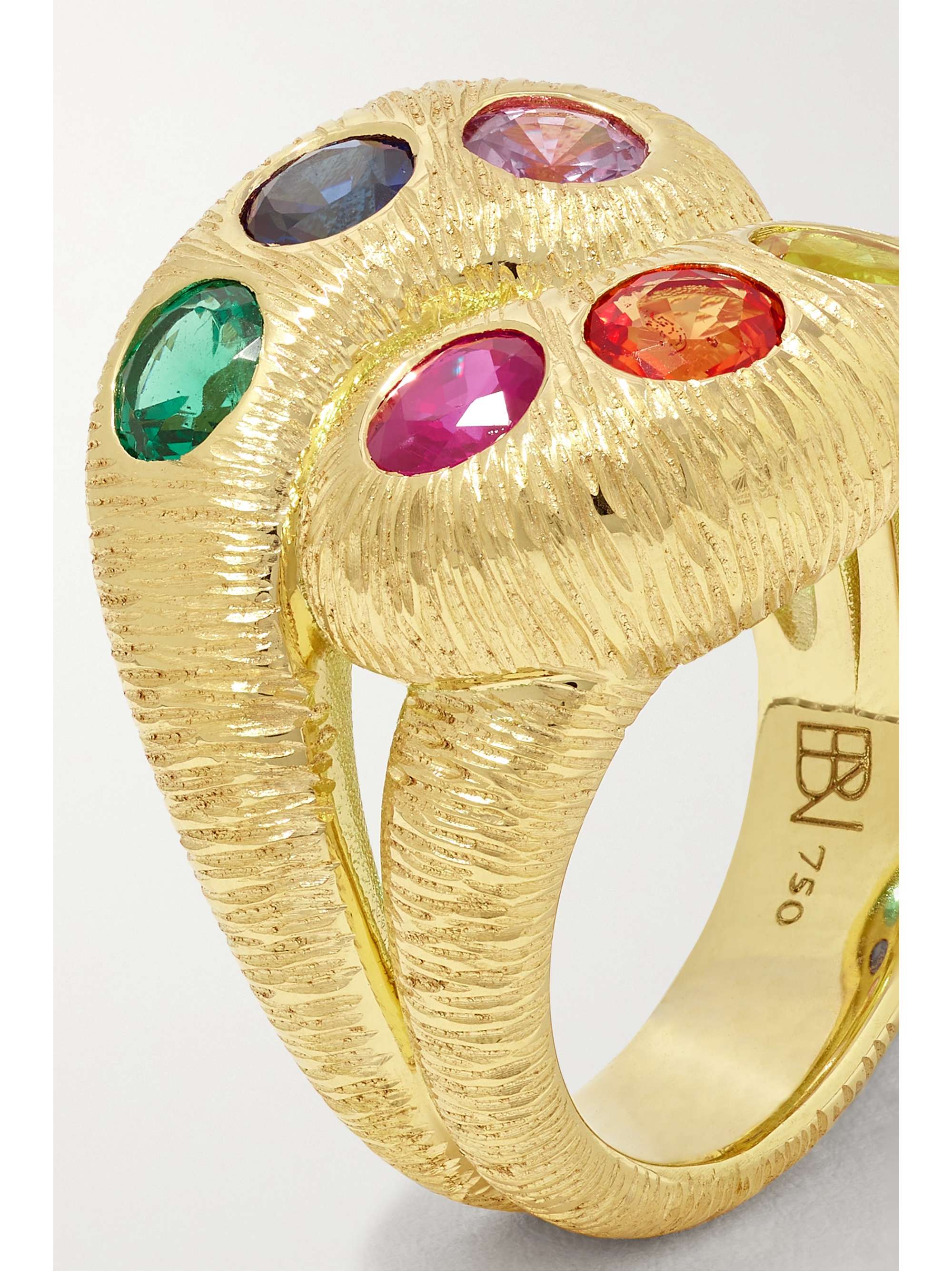 BRENT NEALE Textured Knot 18-karat gold sapphire ring