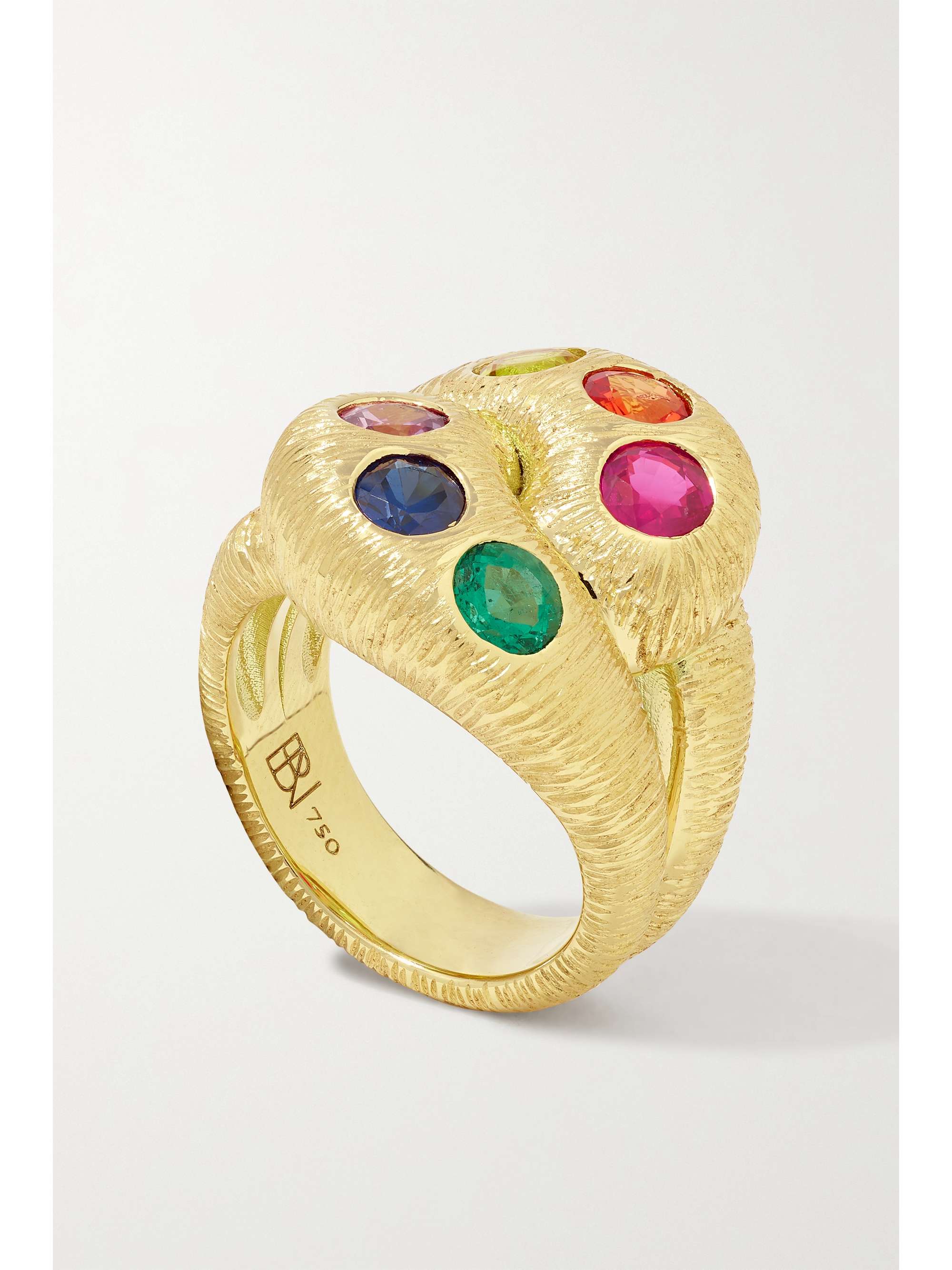 BRENT NEALE Textured Knot 18-karat gold sapphire ring