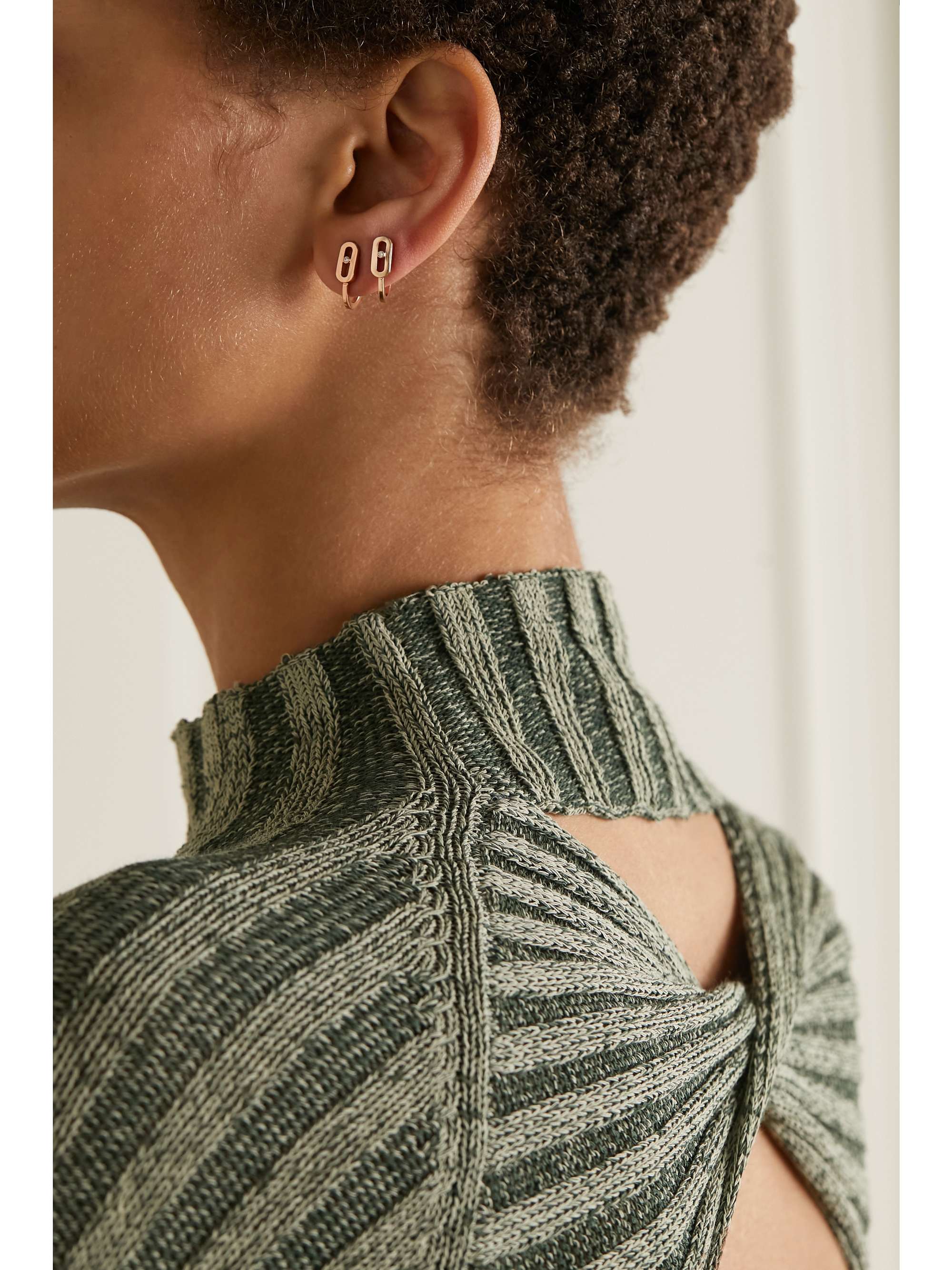 MESSIKA Move Classique 18-karat rose gold diamond hoop earrings