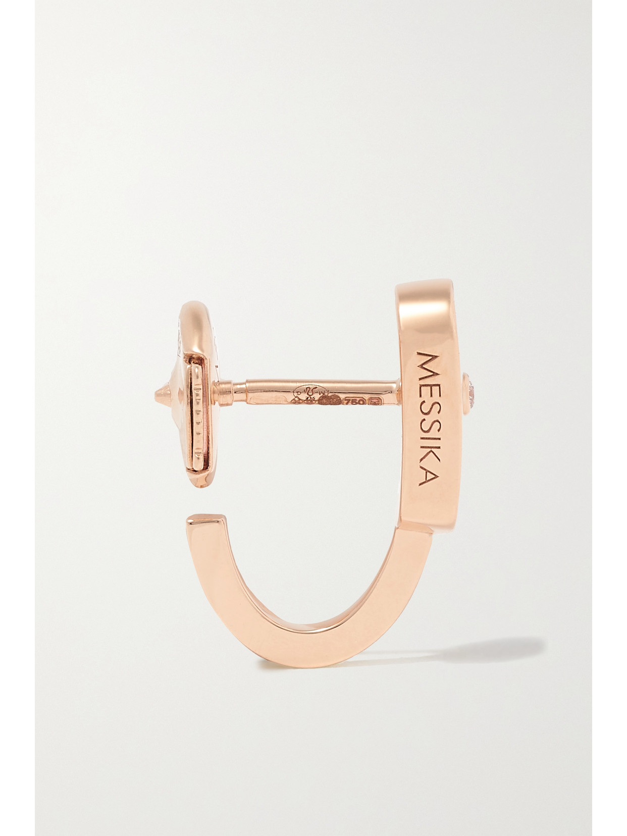 Shop Messika Move Classique 18-karat Rose Gold Diamond Hoop Earrings