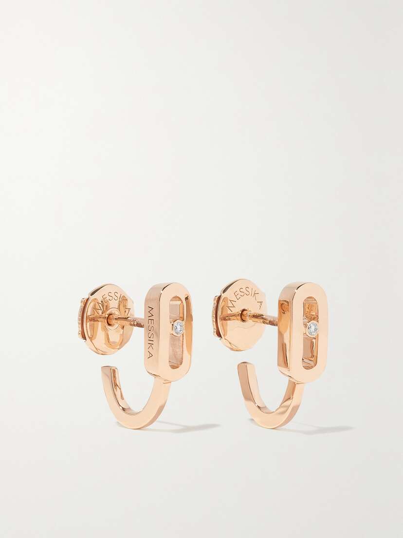 Messika Move Classique 18-karat Rose Gold Diamond Hoop Earrings