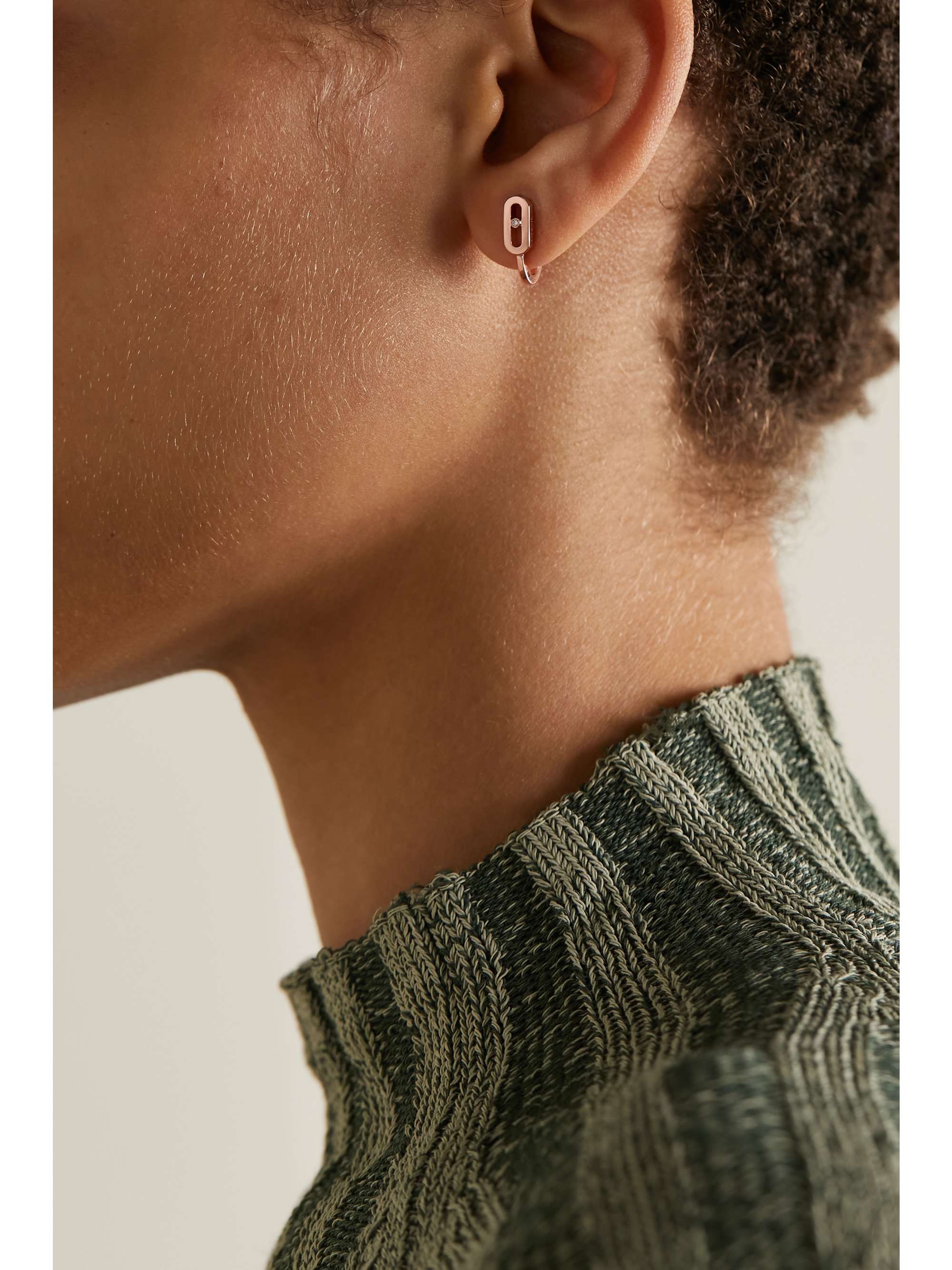 MESSIKA Move Classique 18-karat rose gold diamond hoop earrings