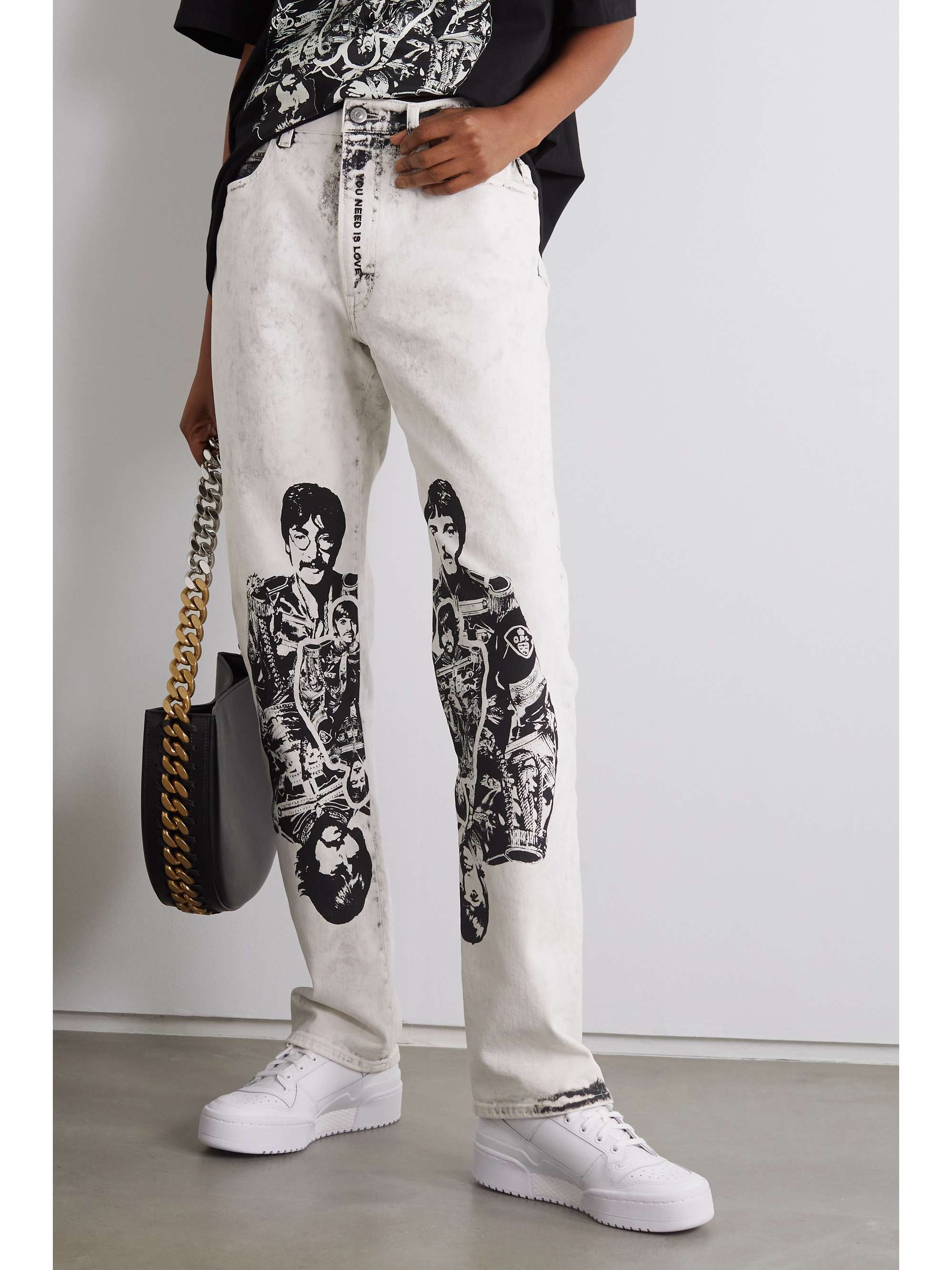STELLA MCCARTNEY + The Beatles Get Back printed acid-wash high-rise straight-leg jeans