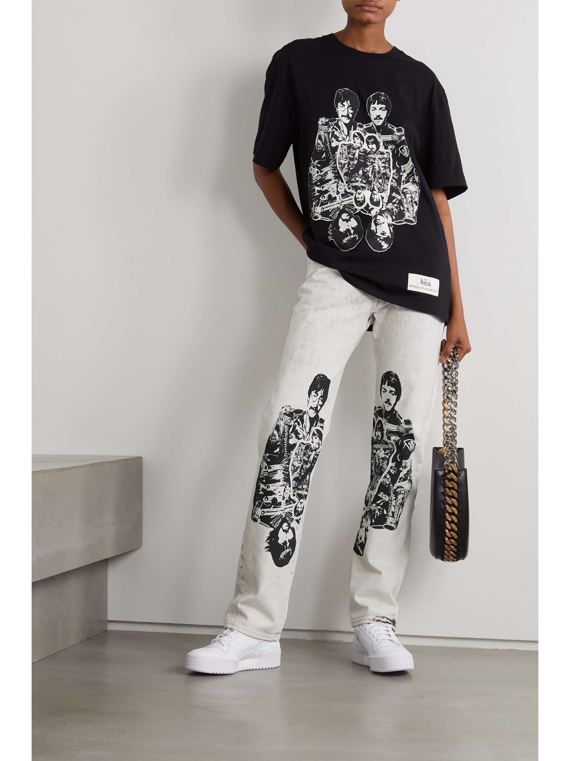 STELLA MCCARTNEY + The Beatles Get Back printed acid-wash high-rise straight-leg jeans
