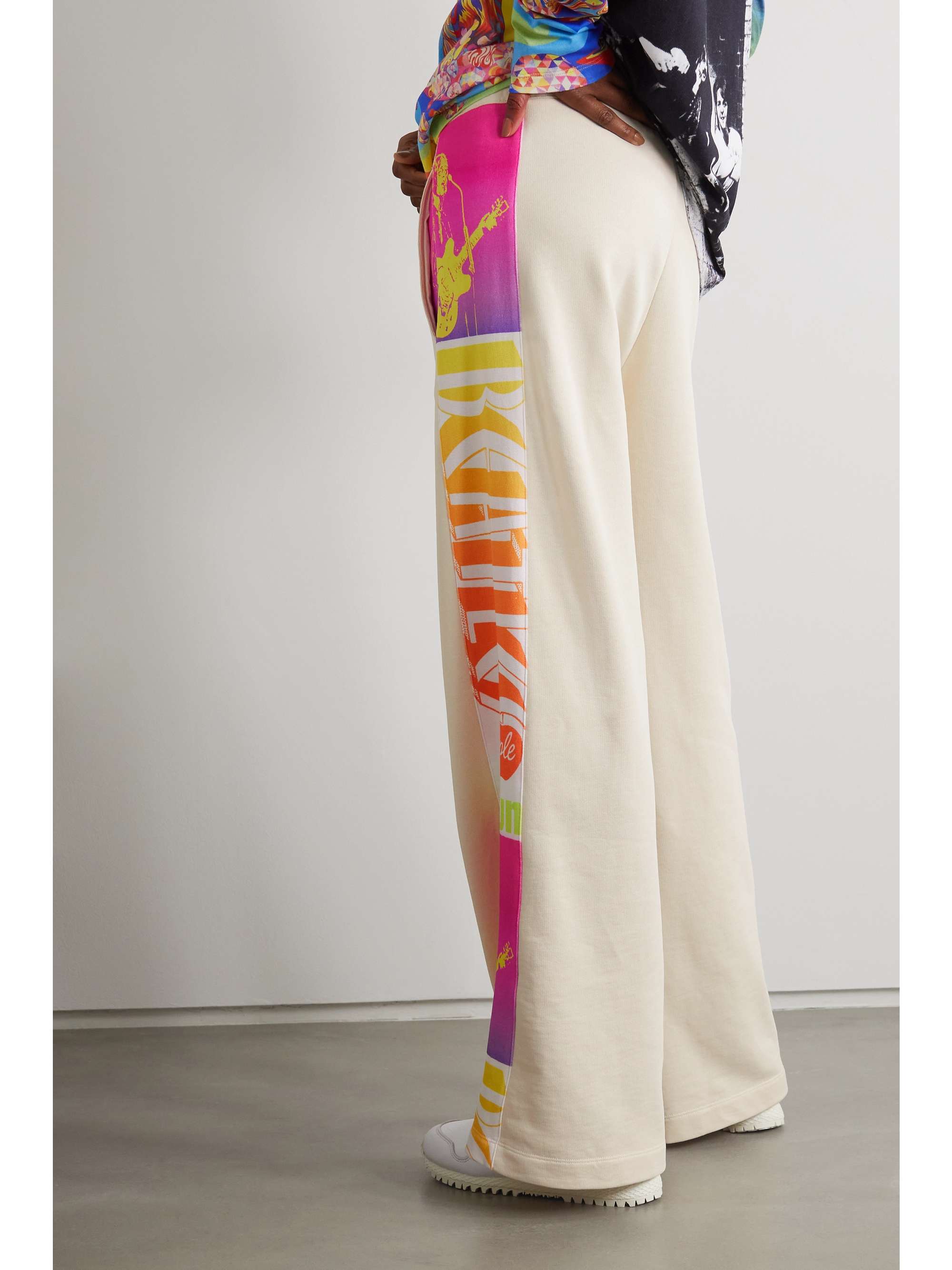 STELLA MCCARTNEY + The Beatles Get Back printed cotton-jersey wide-leg track pants