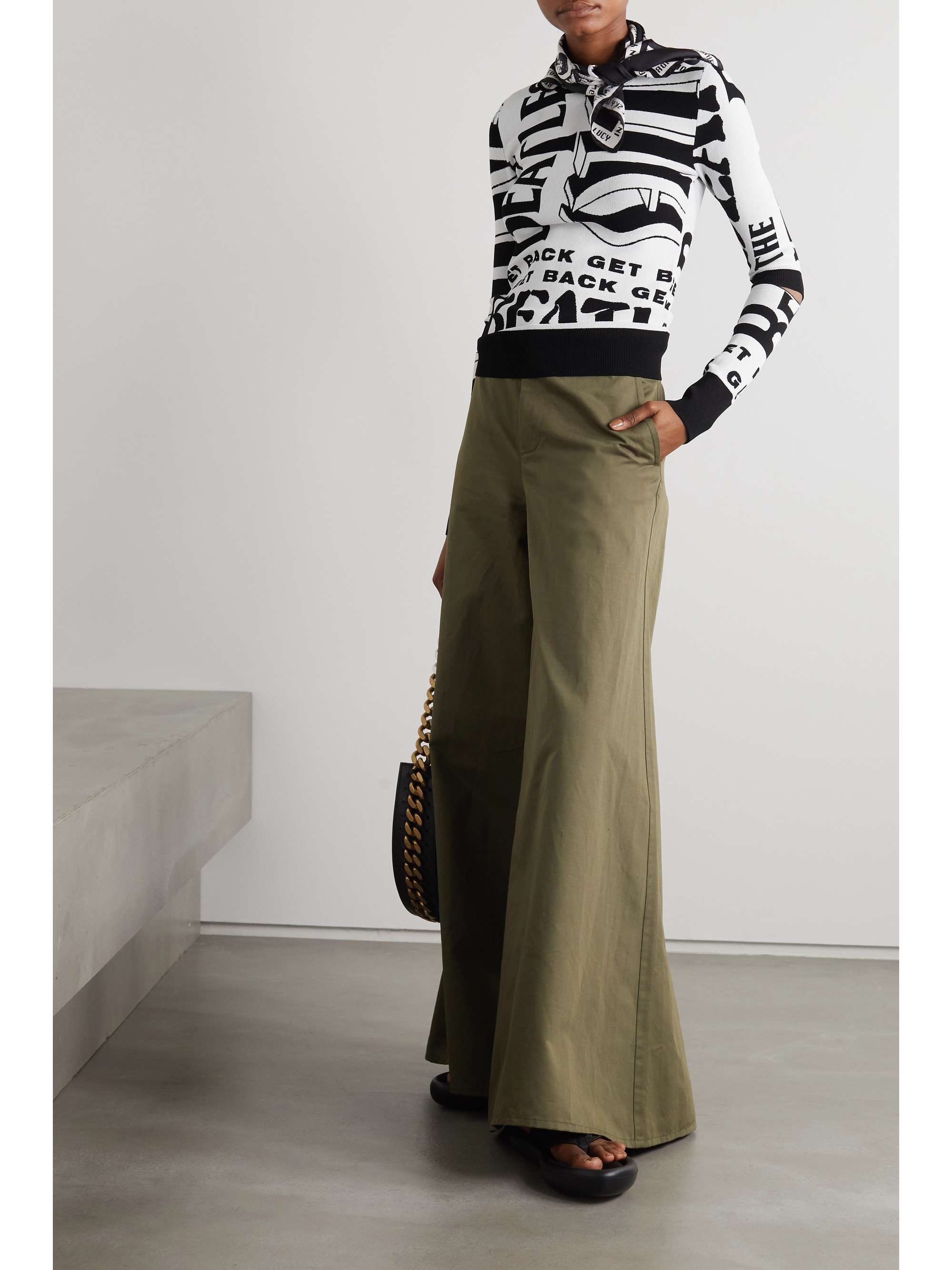 STELLA MCCARTNEY + The Beatles Get Back cutout intarsia cotton sweater