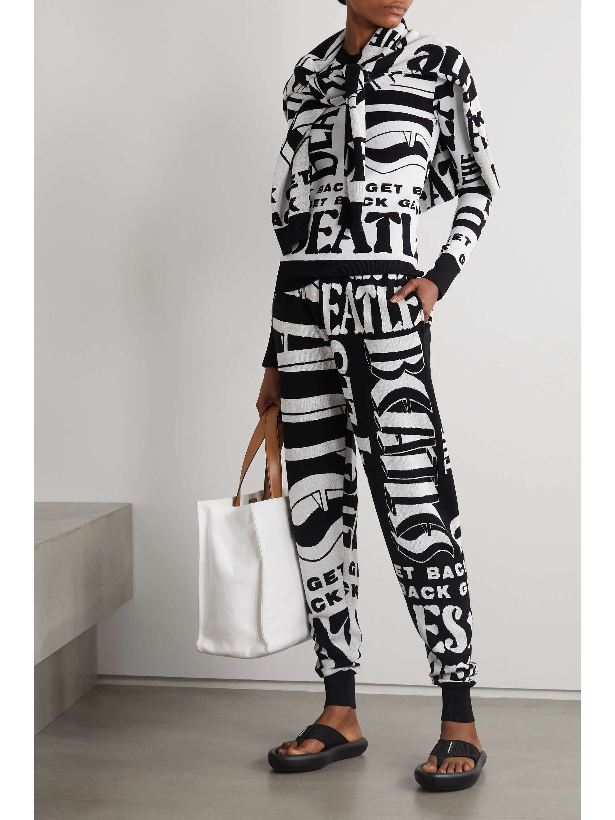 STELLA MCCARTNEY + The Beatles Get Back cutout intarsia cotton sweater
