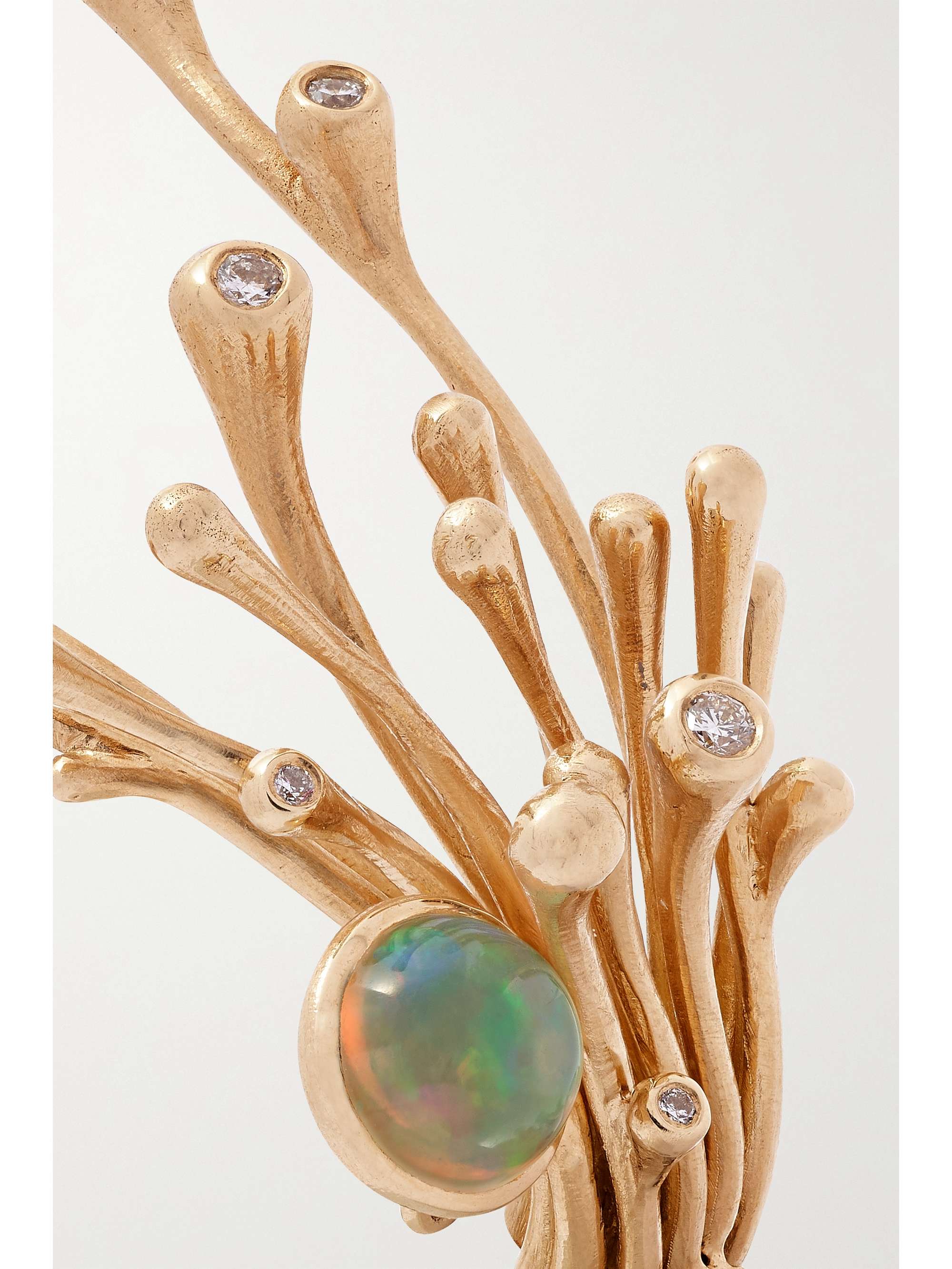 OLE LYNGGAARD COPENHAGEN BoHo large 18-karat gold, opal and diamond single clip earring