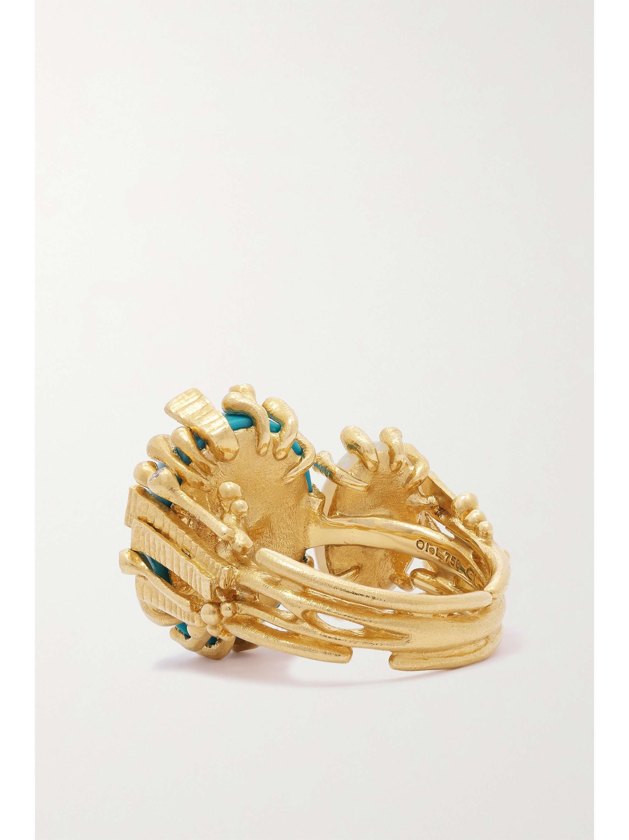 OLE LYNGGAARD COPENHAGEN BoHo Ring aus 18 Karat Gold mit mehreren Steinen