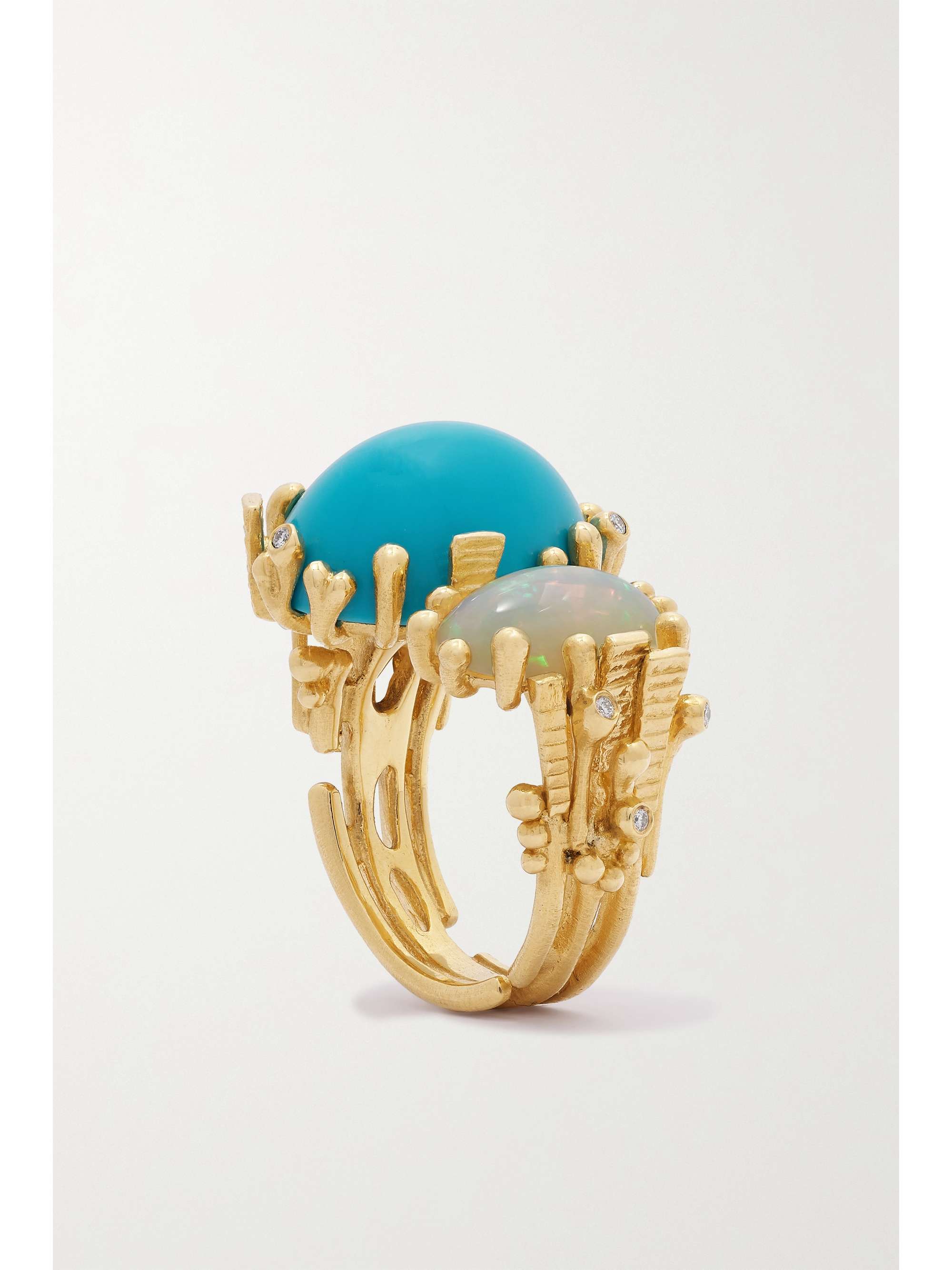 OLE LYNGGAARD COPENHAGEN BoHo Ring aus 18 Karat Gold mit mehreren Steinen