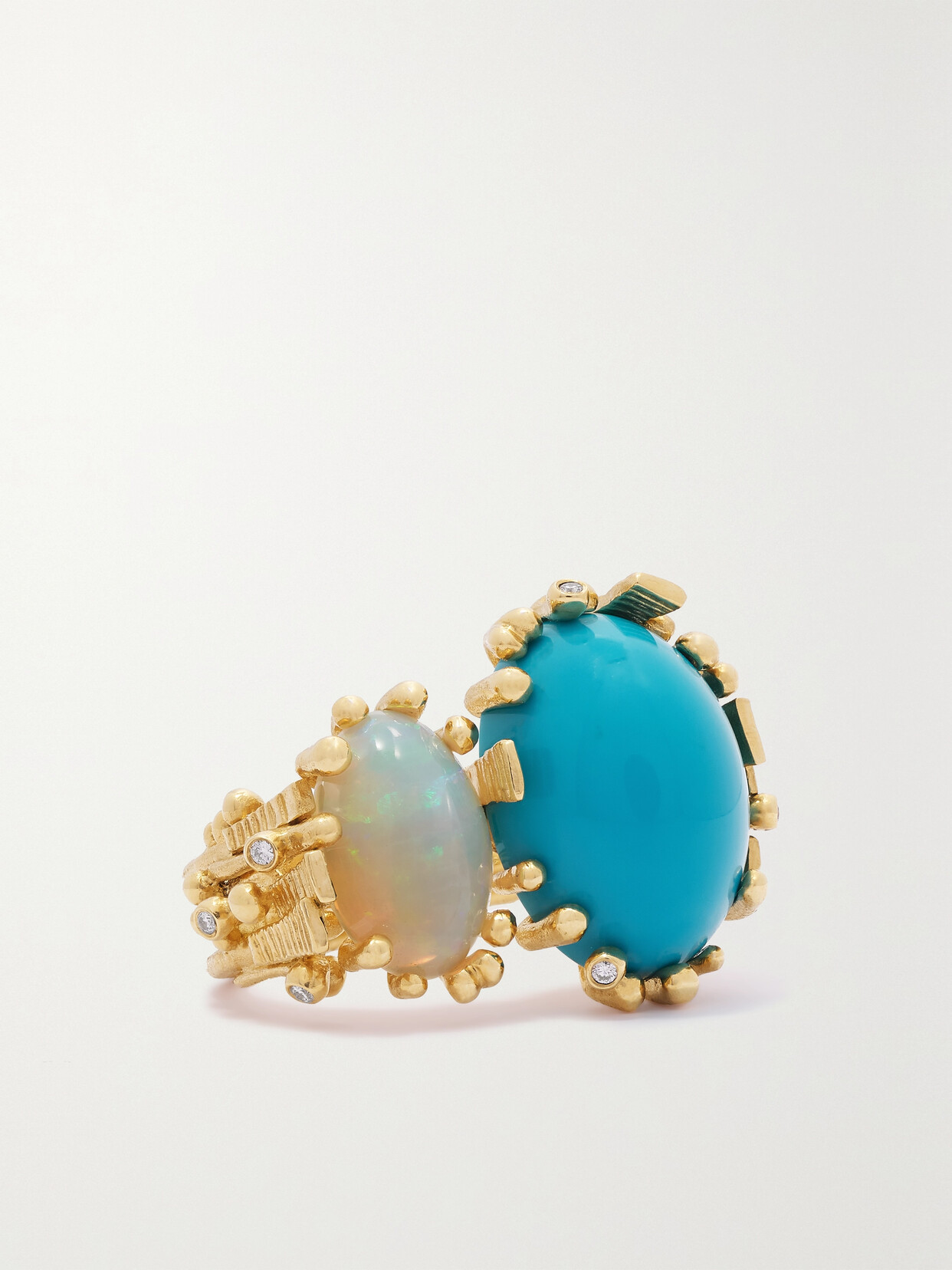 OLE LYNGGAARD COPENHAGEN BOHO 18-KARAT GOLD MULTI-STONE RING