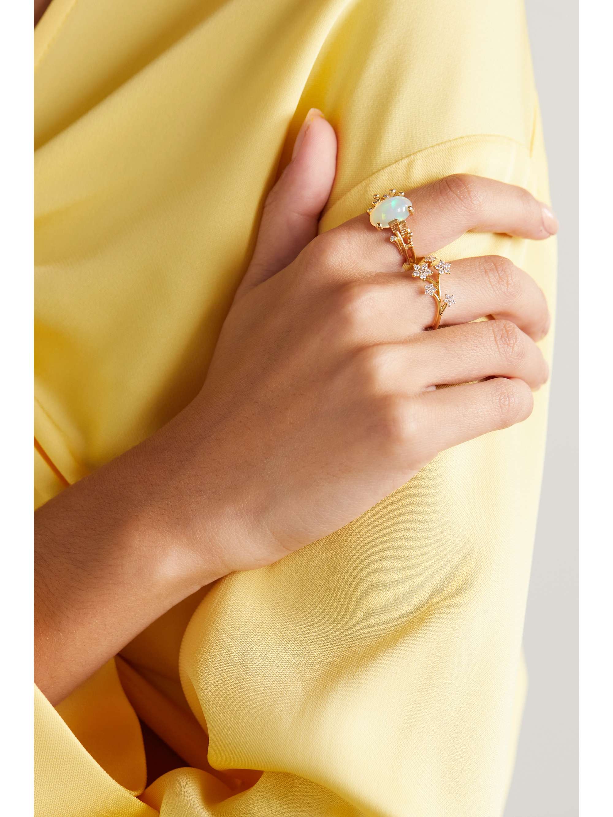 OLE LYNGGAARD COPENHAGEN BoHo 18-karat gold, opal and diamond ring