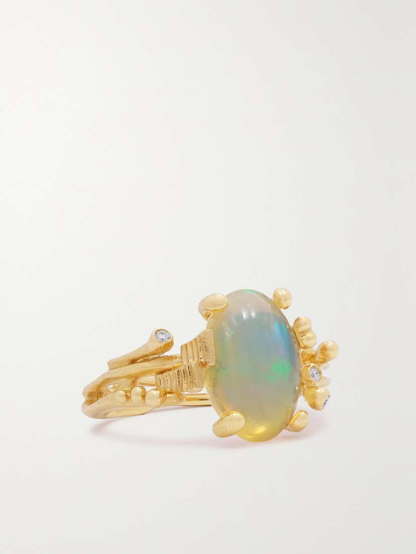 OLE LYNGGAARD COPENHAGEN Boho 18-karat Gold, Opal And Diamond Ring