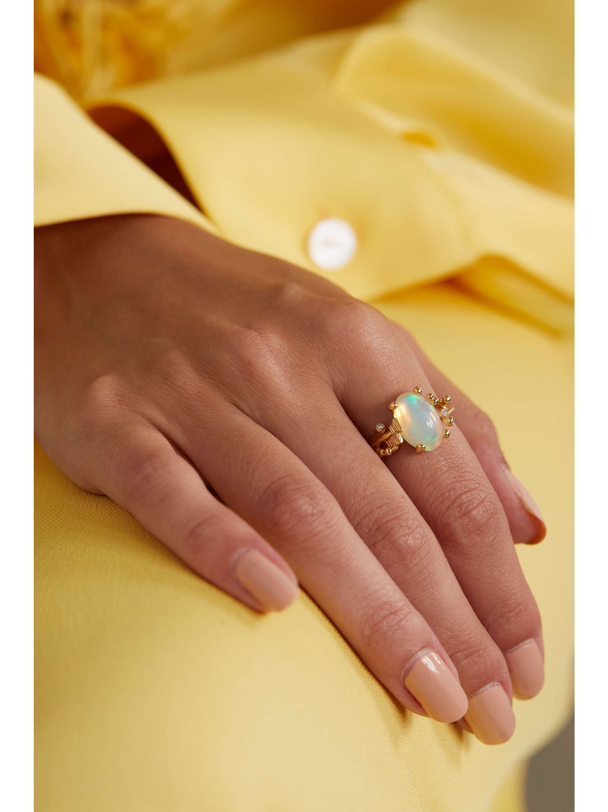 OLE LYNGGAARD COPENHAGEN BoHo 18-karat gold, opal and diamond ring